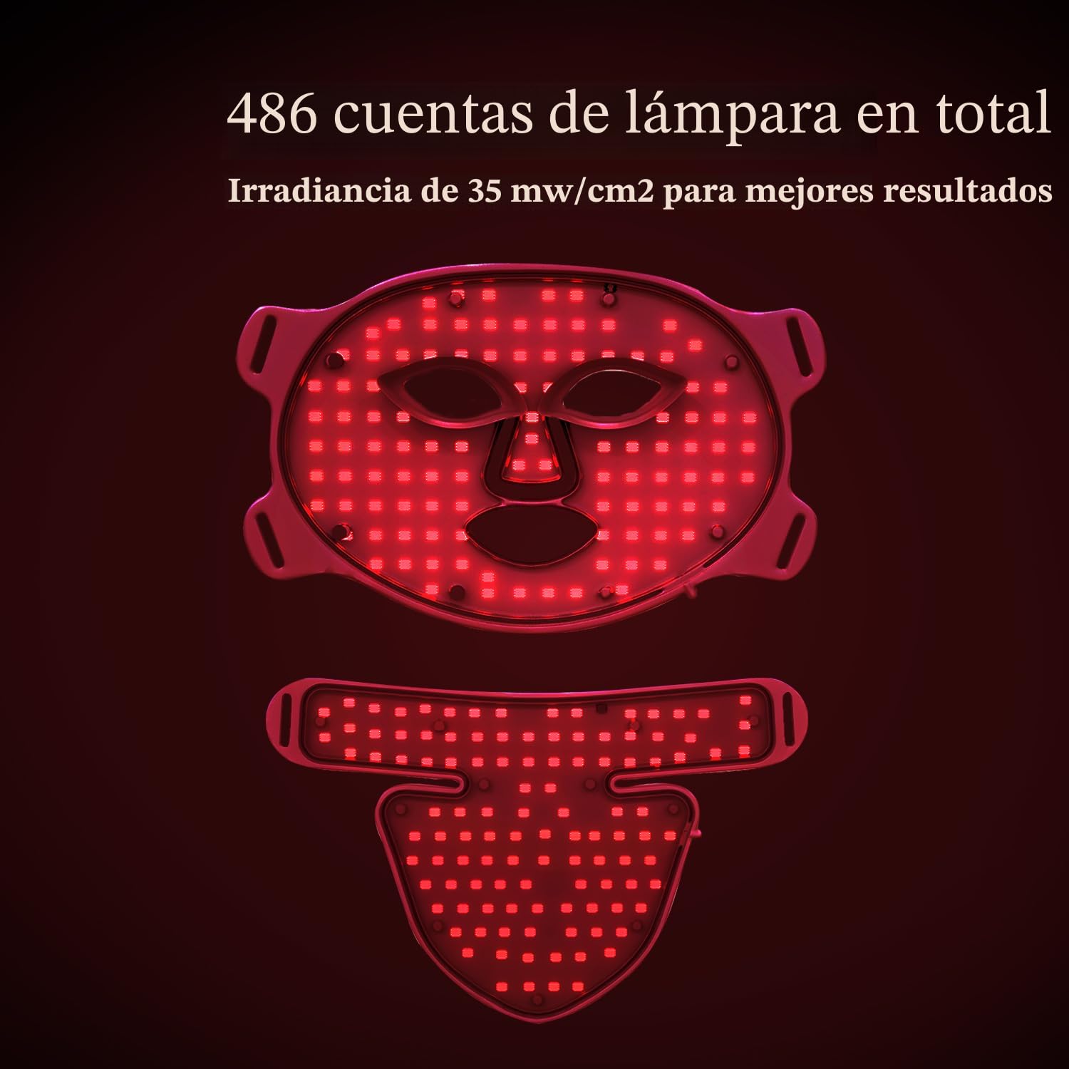 MASCARILLA FACIAL LED MEGELIN 7 COLORES CON TERAPIA DE LUZ ROJA PARA ROSTRO Y CUELLO - 3
