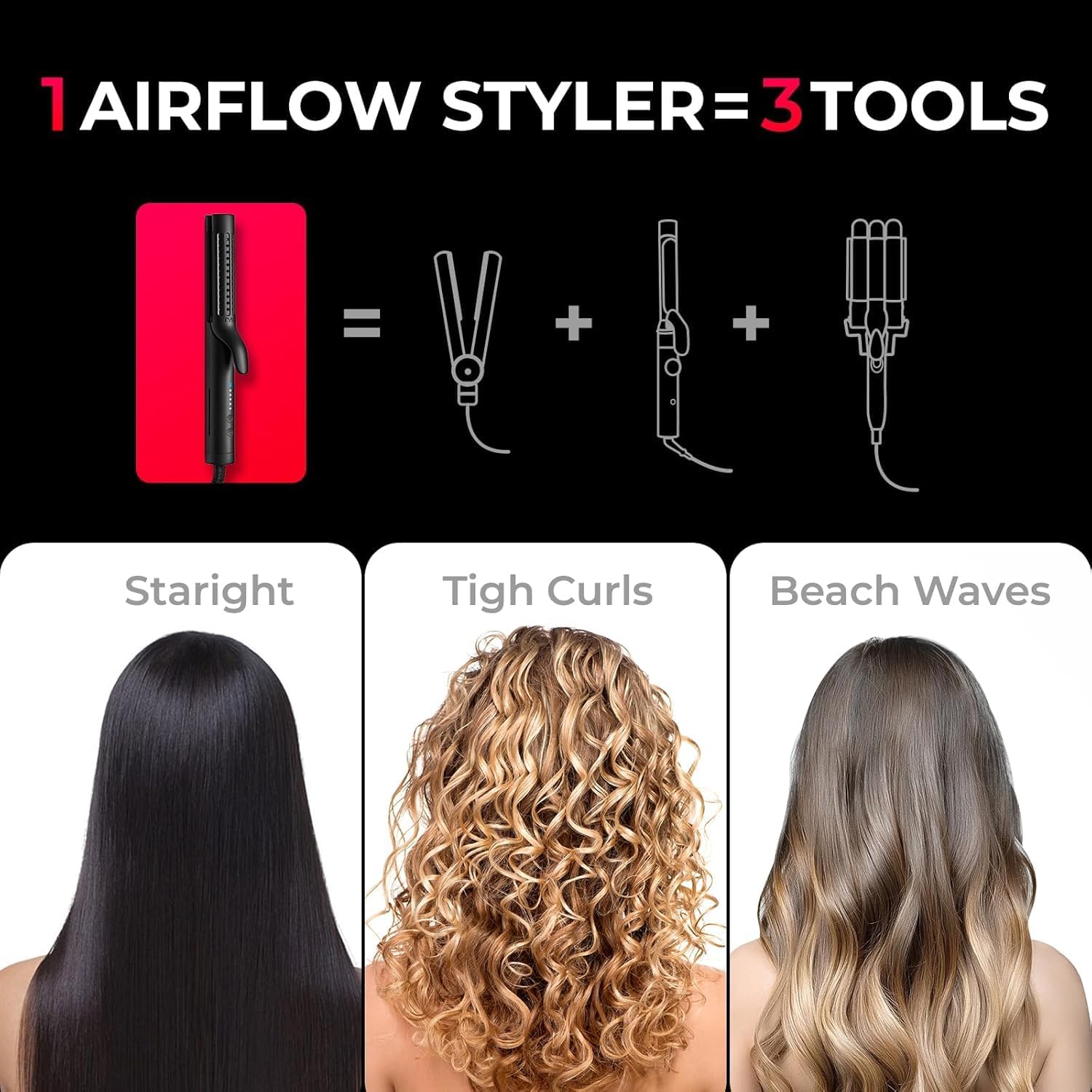 PLANCHA DE CABELLO TYMO AIRFLOW 2.0 2 EN 1 ALISADORA Y RIZADORA - 3