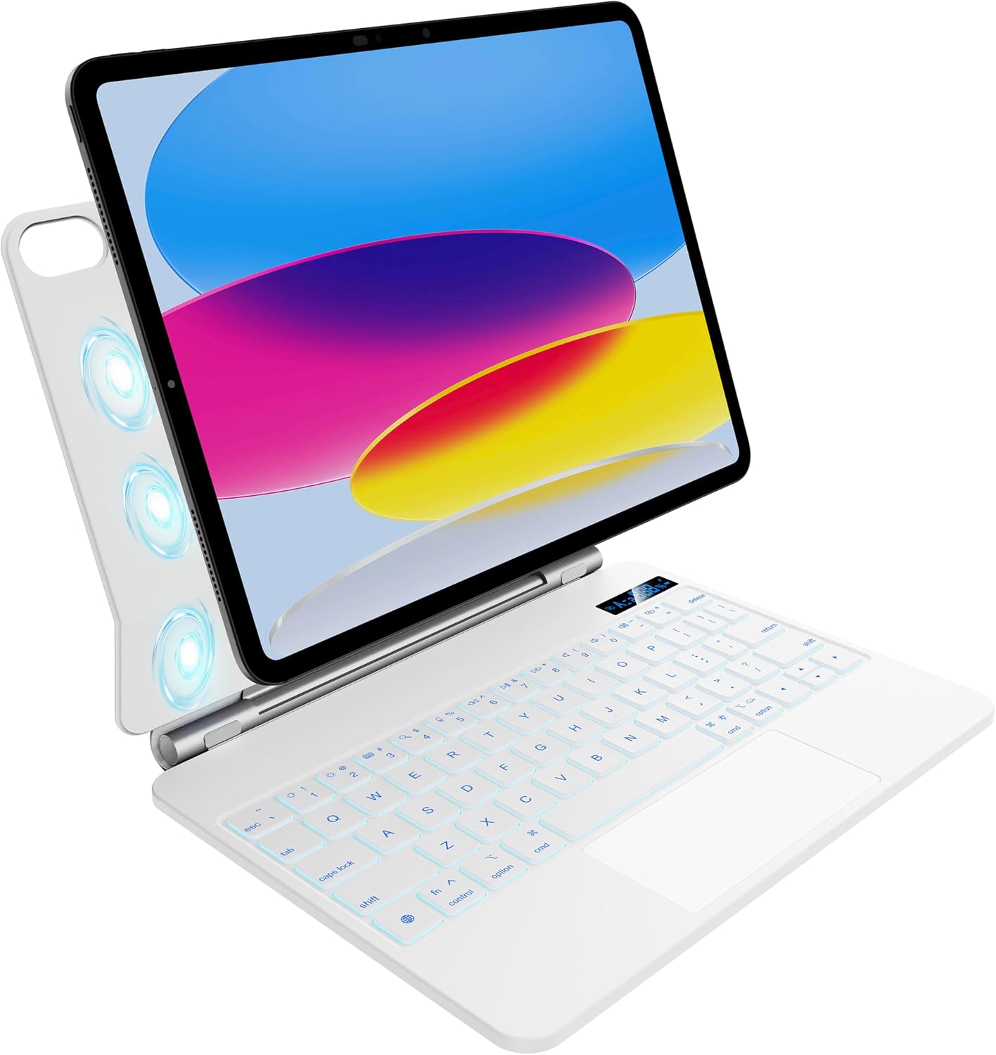 CASE CON TECLADO NIMIN PARA IPAD A16 E IPAD 10ª GENERACIÓN 2022 BLANCO CON TRACKPAD Y RETROILUMINACIÓN - 1