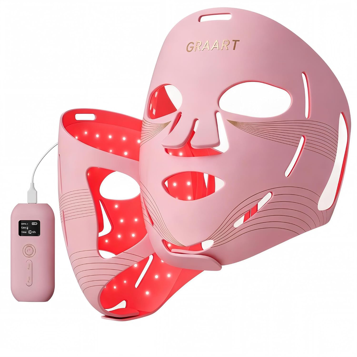 MASCARILLA FACIAL DE FOTOTERAPIA ROJA GRAART 324 LED CON LUZ INFRARROJA - 1