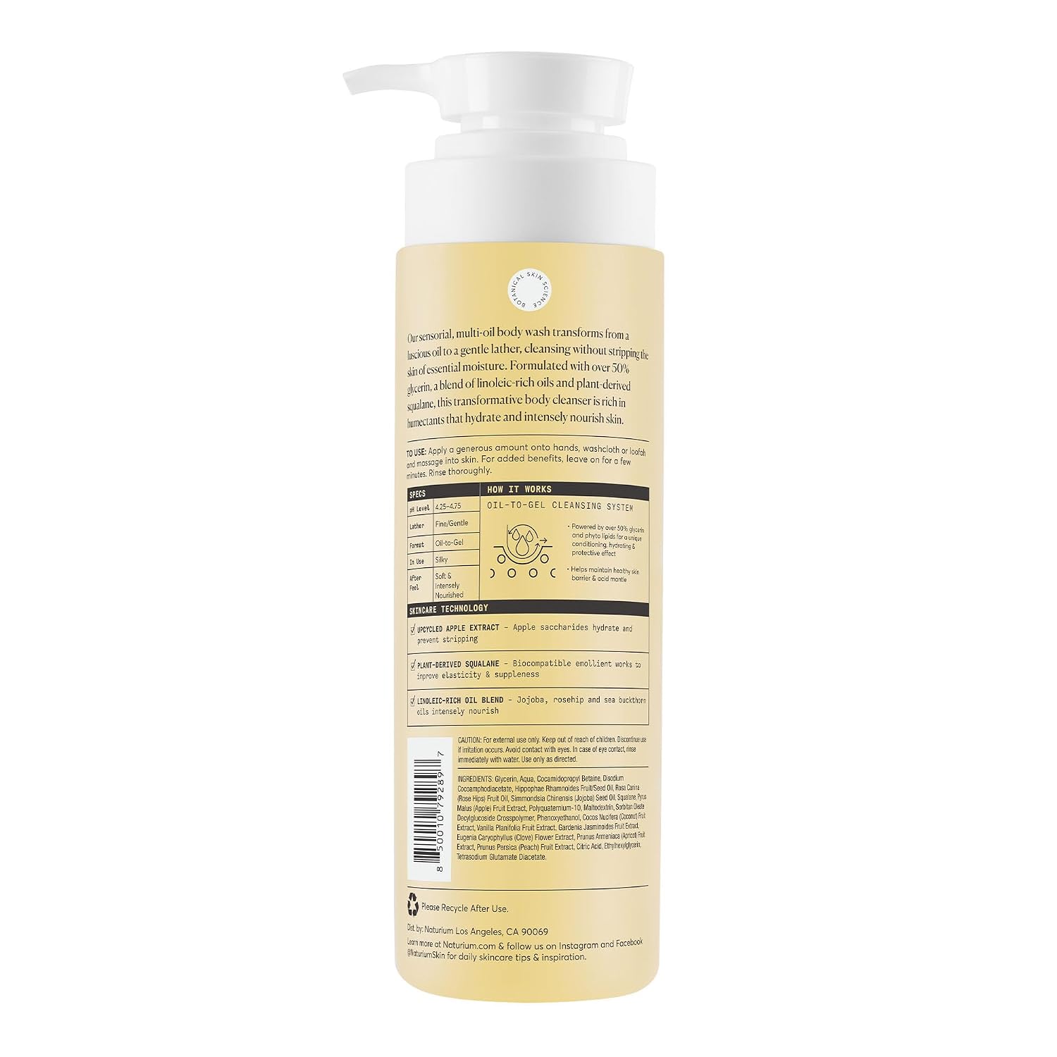 GEL DE DUCHA NATURIUM THE GLOW GETTER MULTI-OIL 16.9 FL OZ - 2