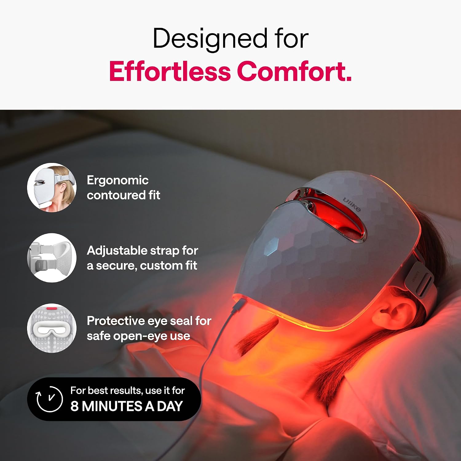 MÁSCARA DE FOTOTERAPIA ULIKE REGLOW LED PARA ROSTRO CON COBERTURA 360° - 5