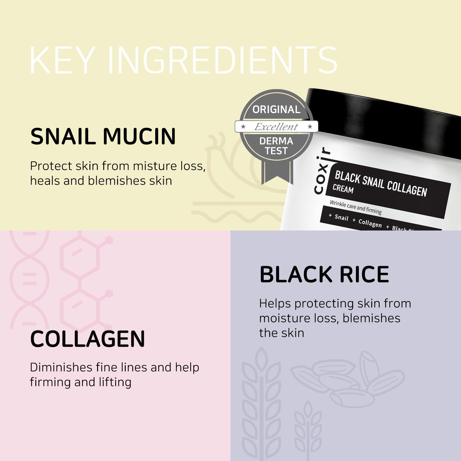 CREMA HIDRATANTE COXIR BLACK SNAIL COLLAGEN CON BABA DE CARACOL 50ML - 2