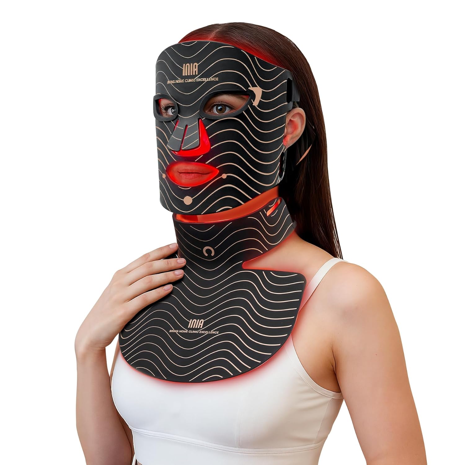 MASCARILLA DE FOTOTERAPIA INIA RED LIGHT THERAPY PARA ROSTRO, CUELLO Y PECHO, 850NM NIR, 4 MODOS - 1
