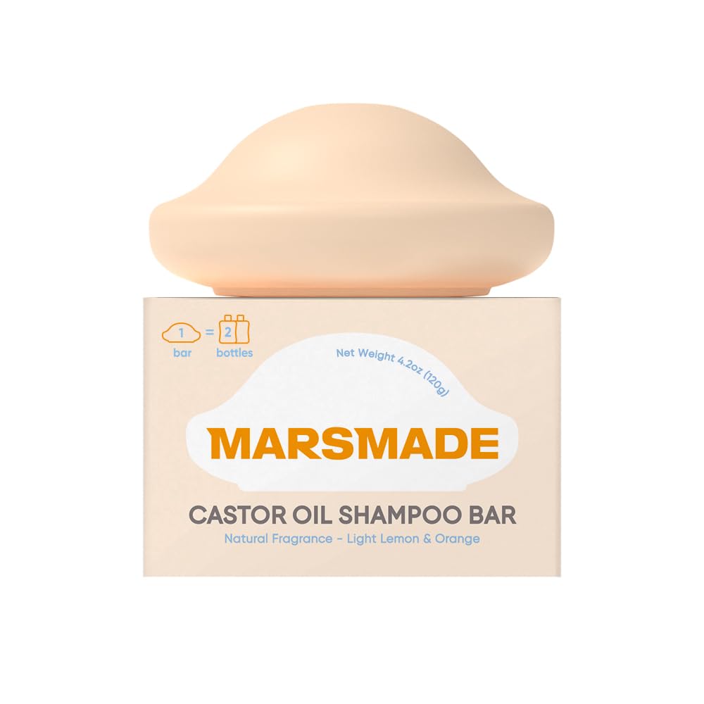 SHAMPOO EN BARRA MARS MADE CASTOR OIL 120G HIDRATANTE PARA TODO TIPO DE CABELLO - 1