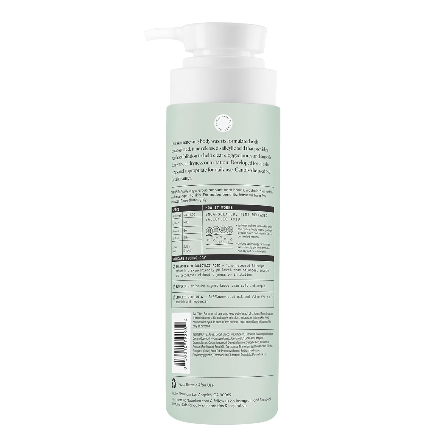 GEL DE DUCHA NATURIUM THE PERFECTOR CON ÁCIDO SALICÍLICO 16.9 FL OZ - 2