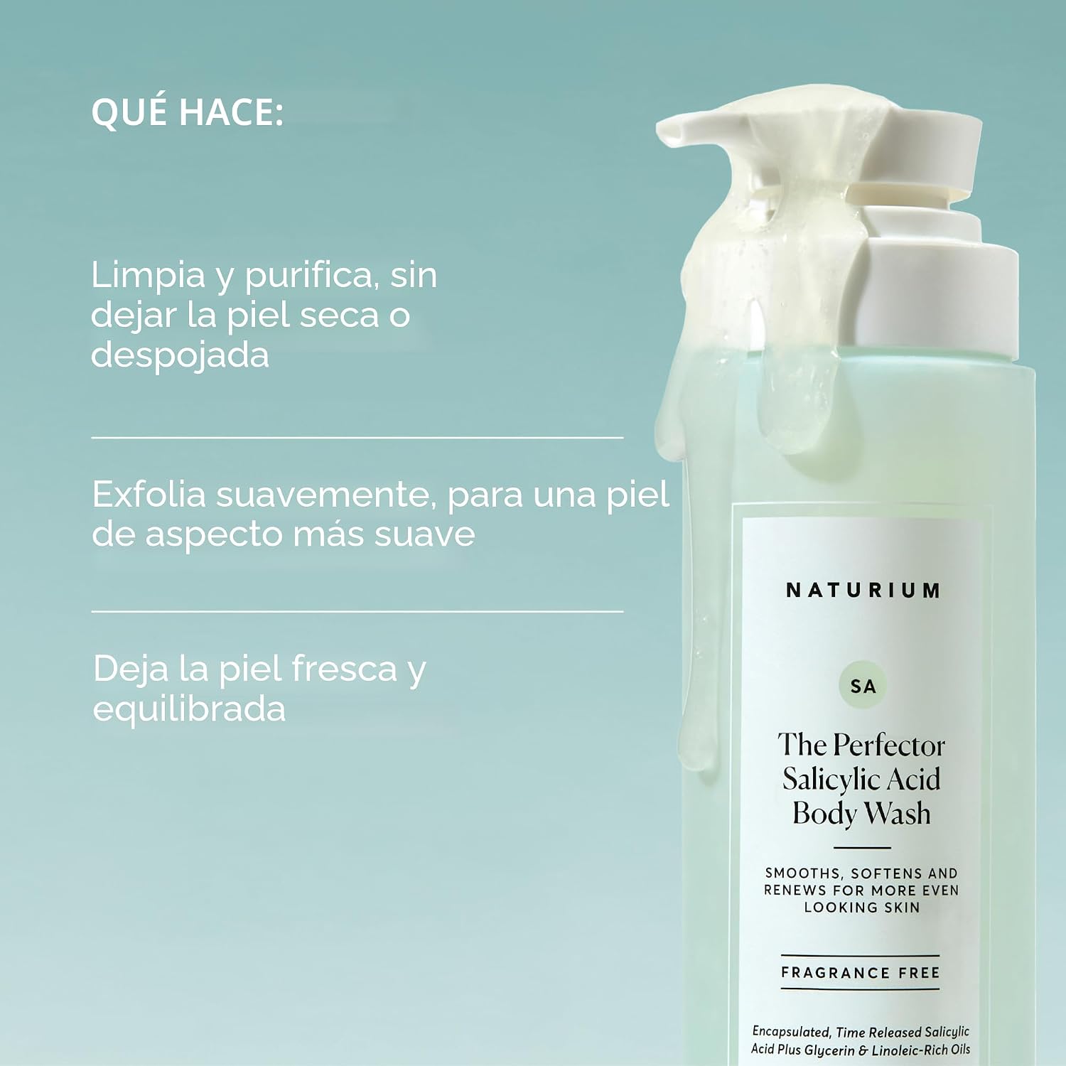GEL DE DUCHA NATURIUM THE PERFECTOR CON ÁCIDO SALICÍLICO 16.9 FL OZ - 4