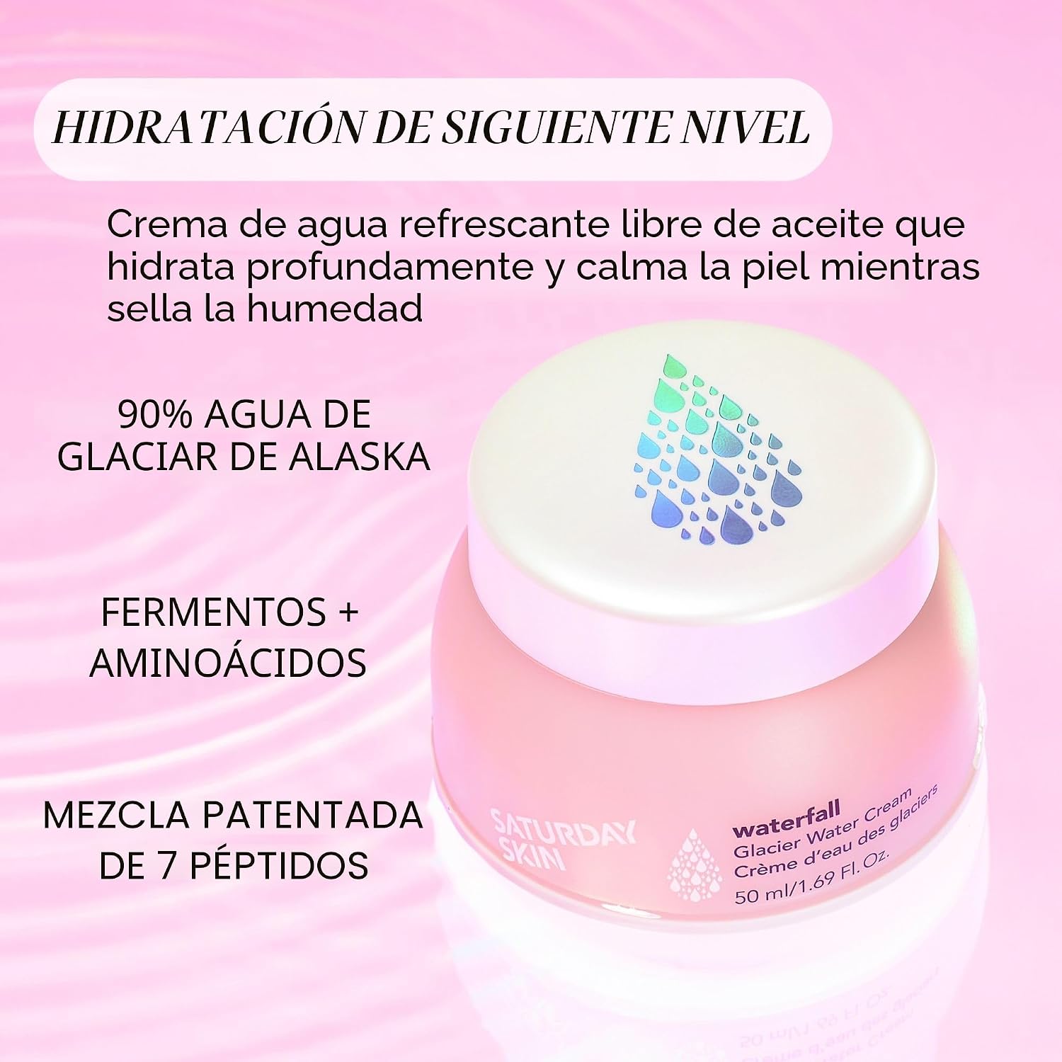 CREMA HIDRATANTE WATERFALL GLACIER WATER SATURDAY SKIN 50ML - 2