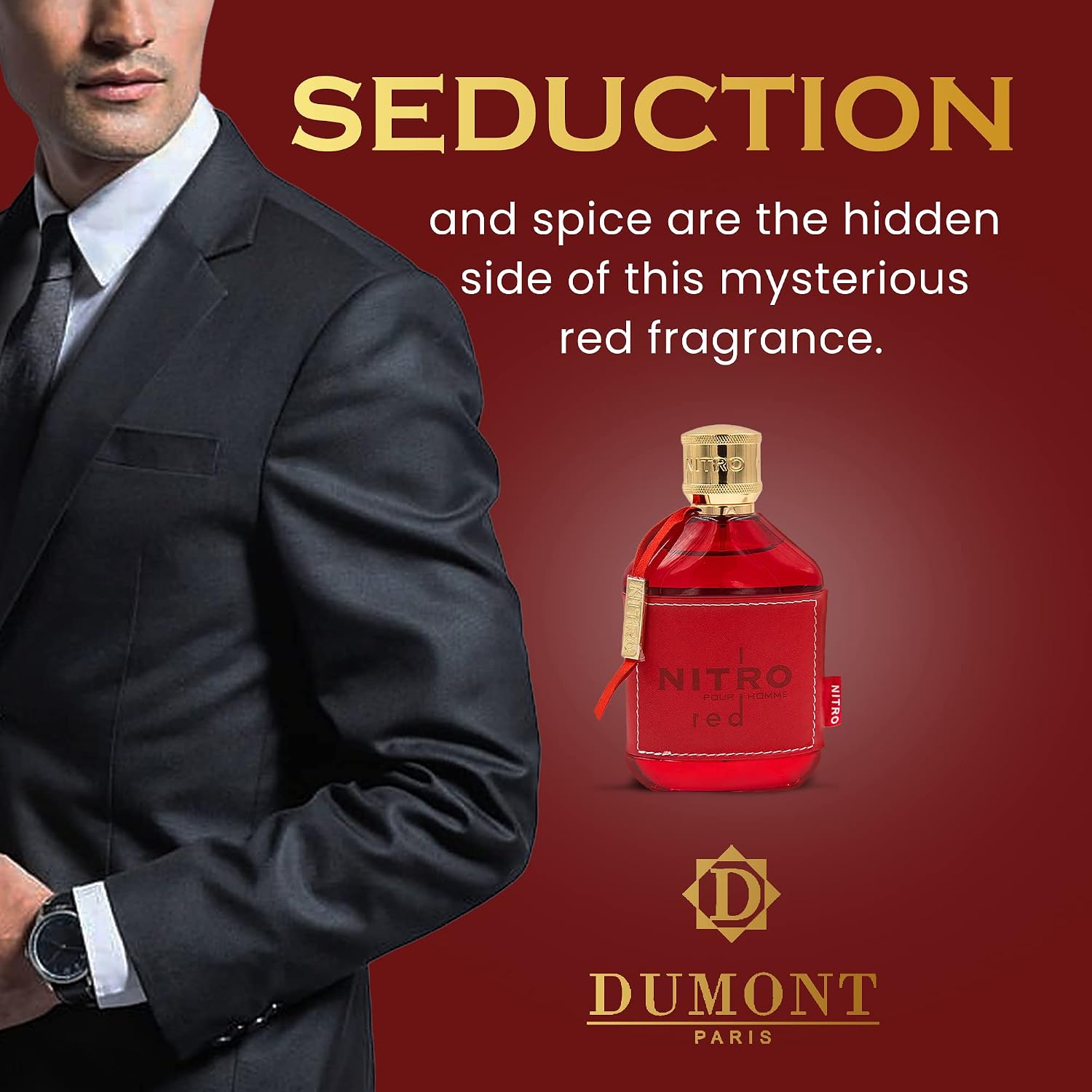 PERFUME DUMONT NITRO RED EAU DE PARFUM 3.4 FL OZ PARA HOMBRE - 4