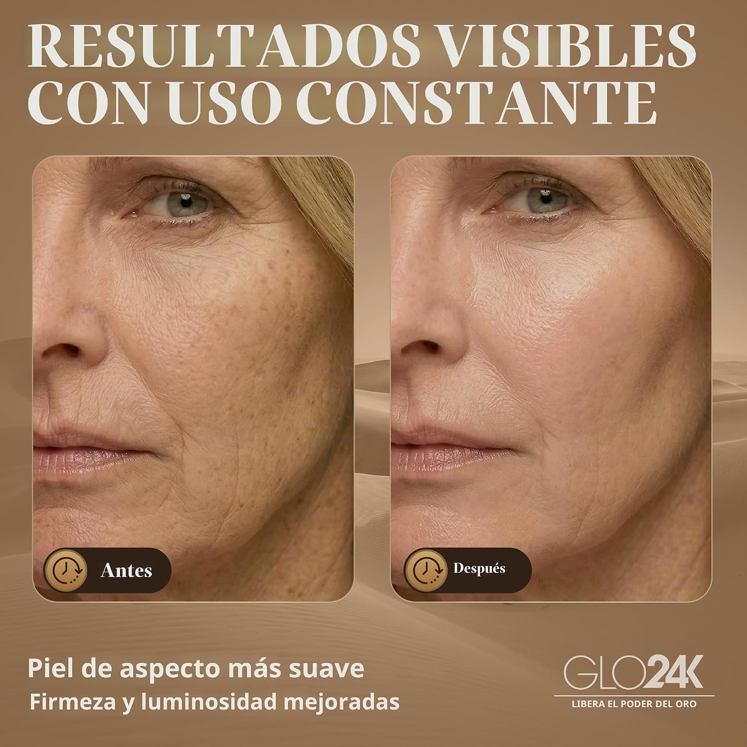 MASAJEADOR FACIAL GLO24K 3 EN 1 CON LUZ ROJA PARA ROSTRO Y CUELLO - 2