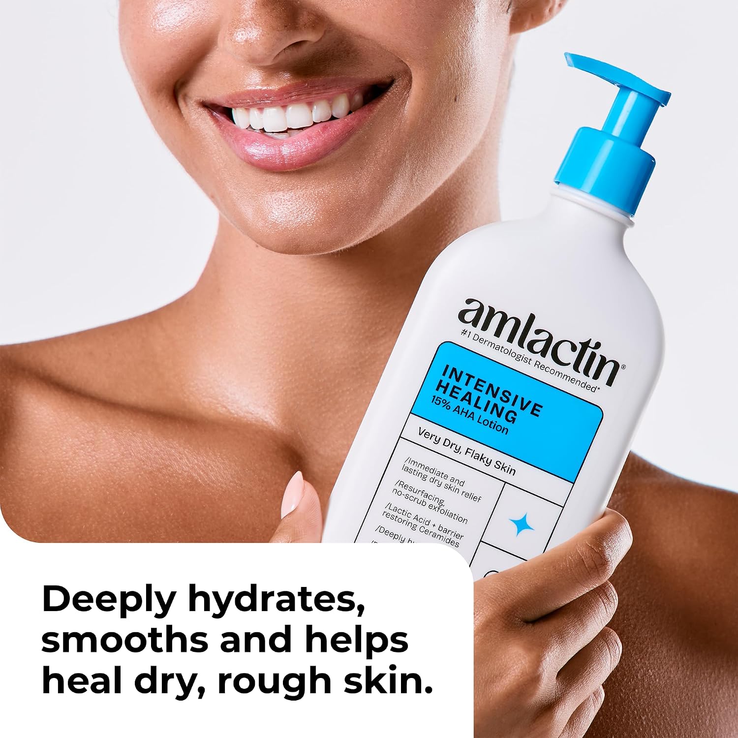 LOCIÓN CORPORAL AMLACTIN INTENSIVE HEALING CON ÁCIDO LÁCTICO 15%, 14.1 OZ - 2