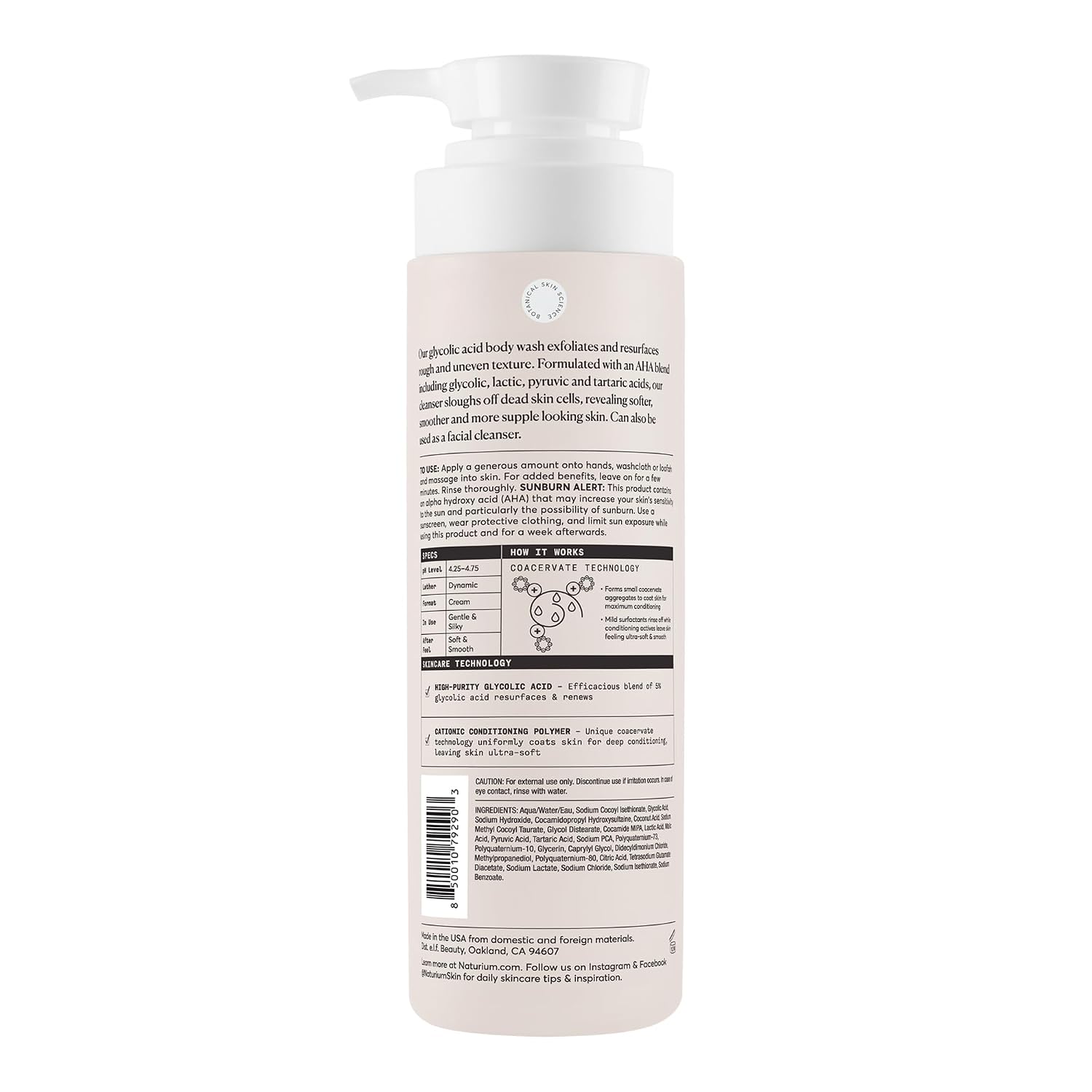 GEL DE DUCHA EXFOLIANTE NATURIUM THE SMOOTHER CON ÁCIDO GLICÓLICO 16.9 FL OZ - 2