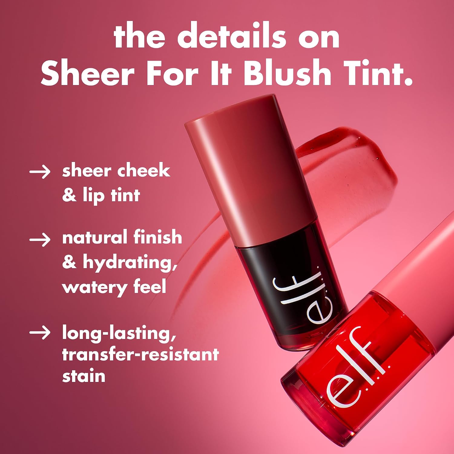 RUBOR Y TINTE LABIAL E.L.F. SHEER FOR IT PINK POSITIVE - 2