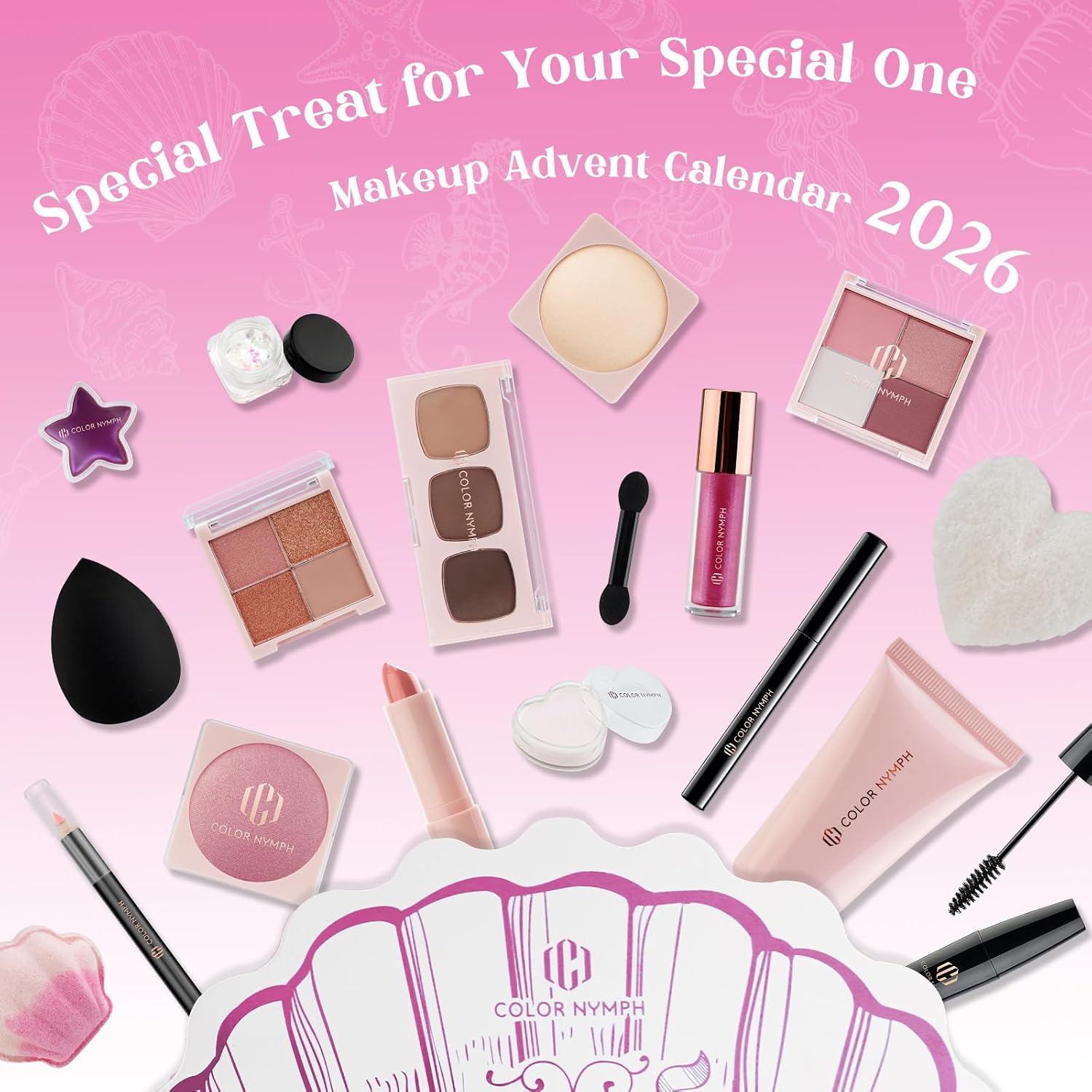 SET DE MAQUILLAJE CALENDARIO ADVIENTO COLOR NYMPH 24 DÍAS ROSA - 2