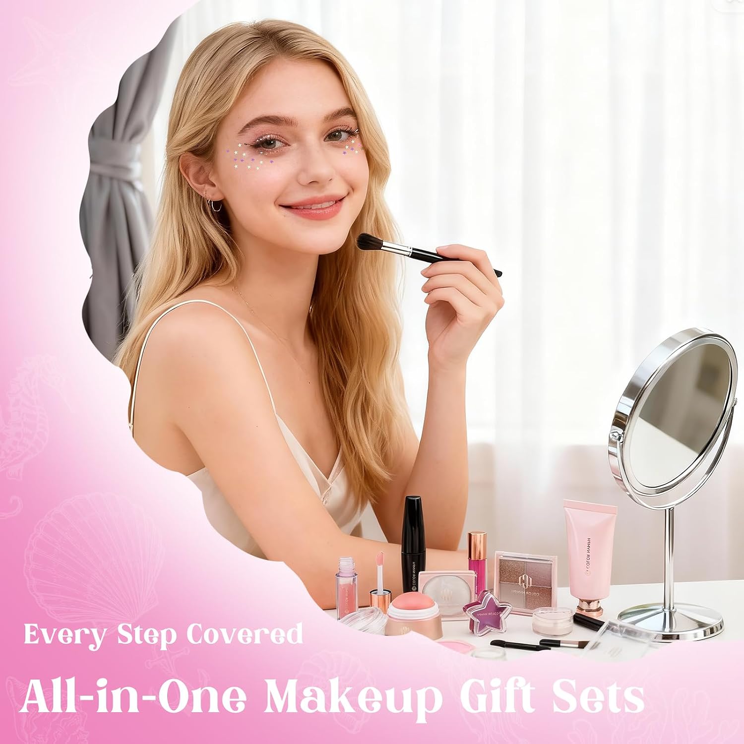 SET DE MAQUILLAJE CALENDARIO ADVIENTO COLOR NYMPH 24 DÍAS ROSA - 5
