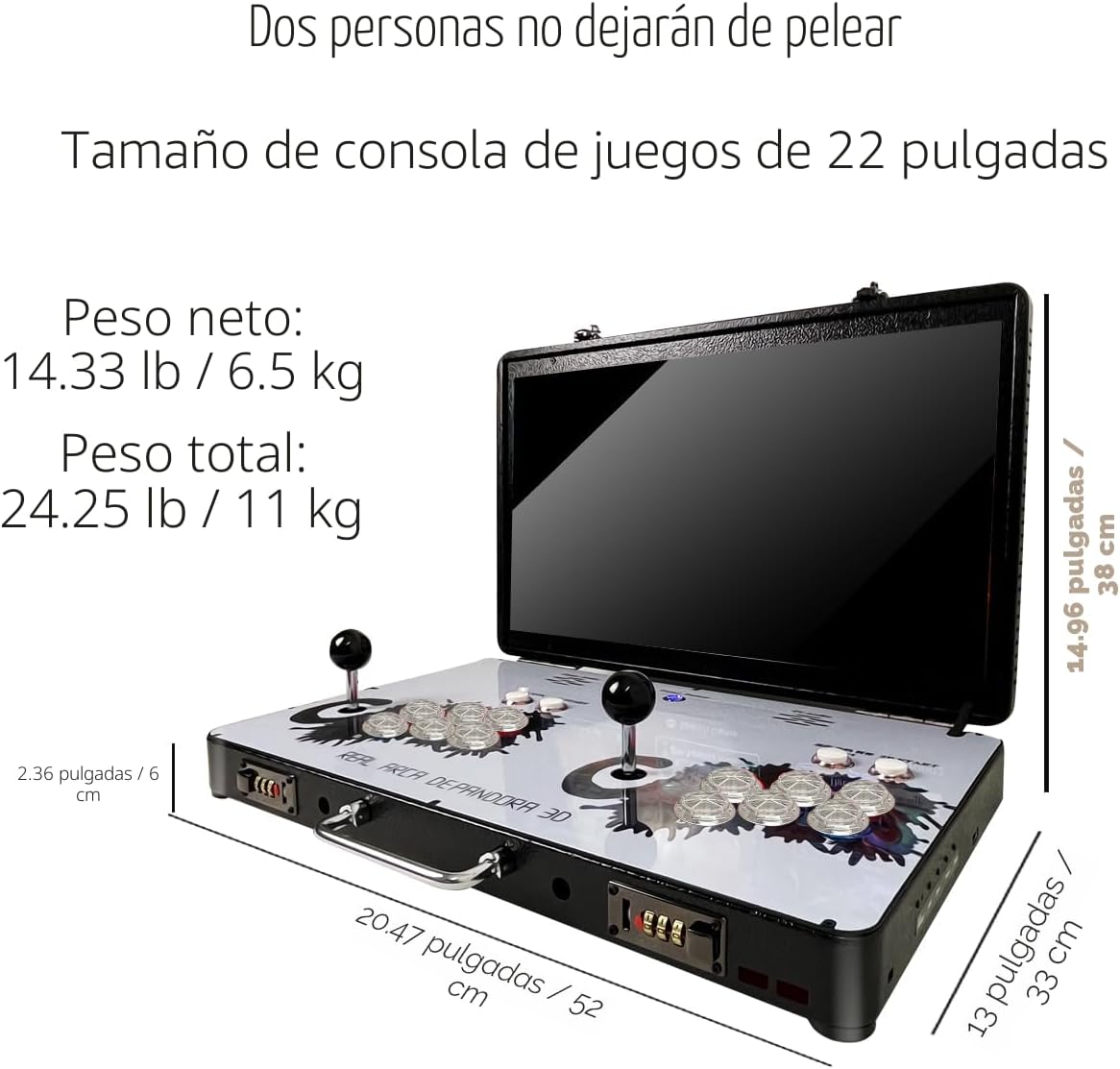 CONSOLA ARCADE PORTÁTIL WYGAMING 20000 EN 1 PANTALLA 22 PULGADAS METAL - 3