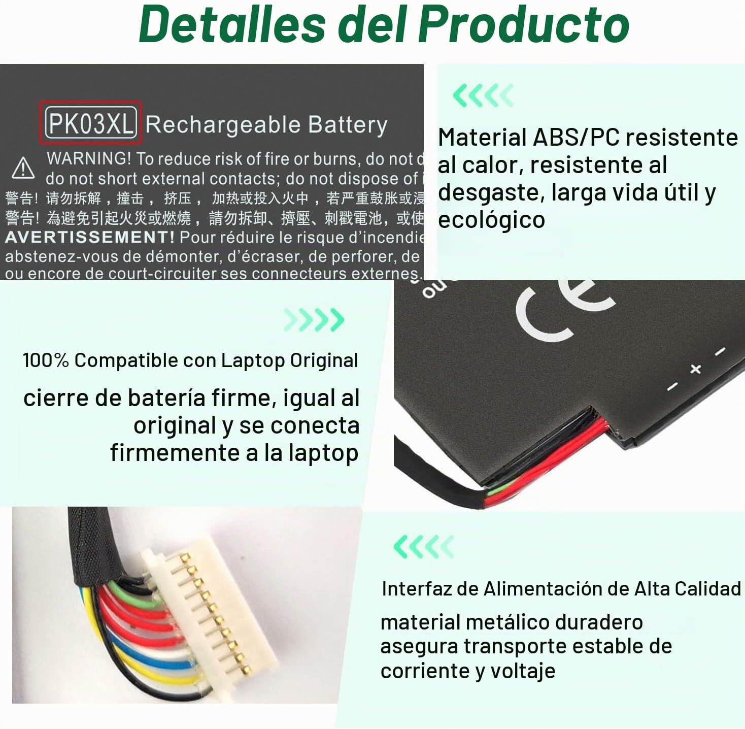 BATERÍA PK03XL 56WH PARA HP SPECTRE X360 13-4000 SERIES - 4