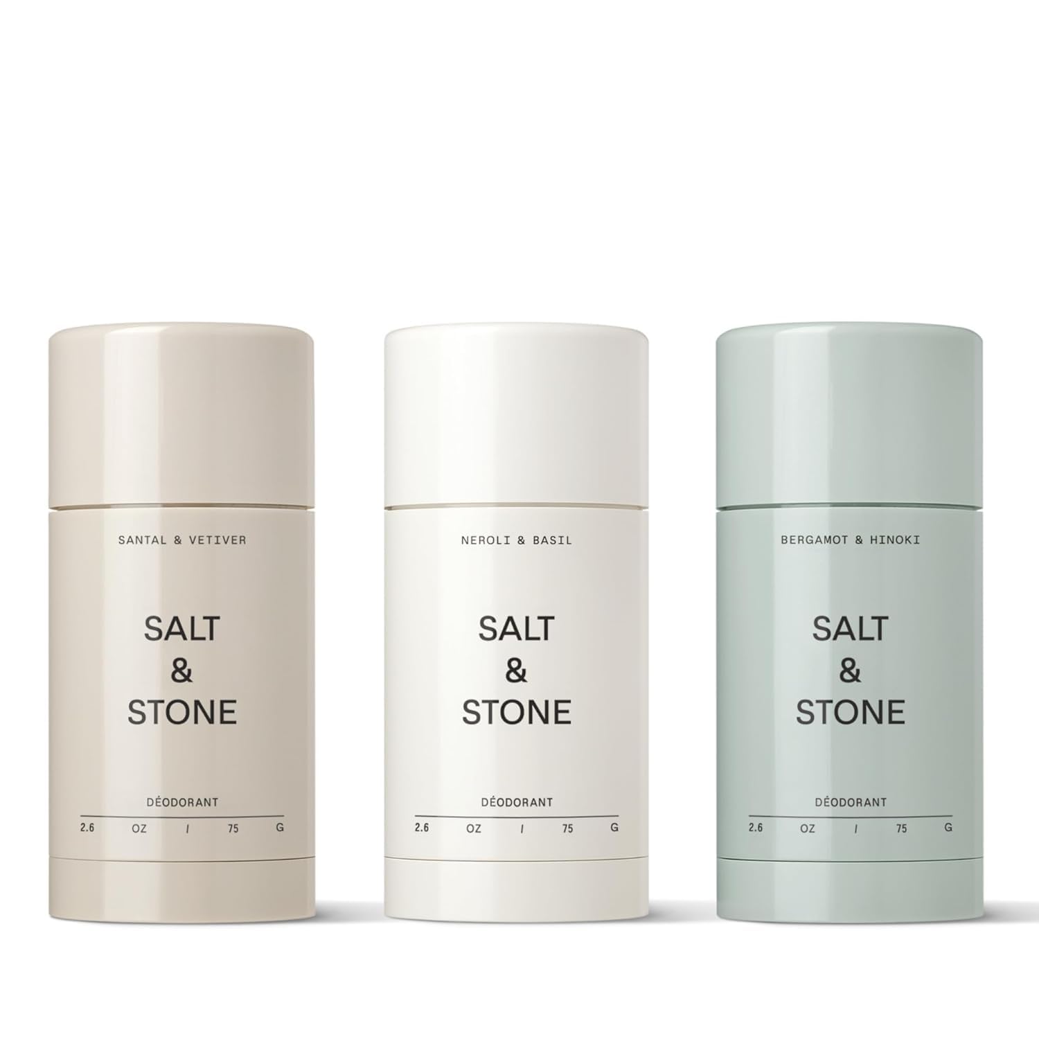 DESODORANTE SALT Y STONE SIN ALUMINIO SET TRÍO 2.6 OZ - 1