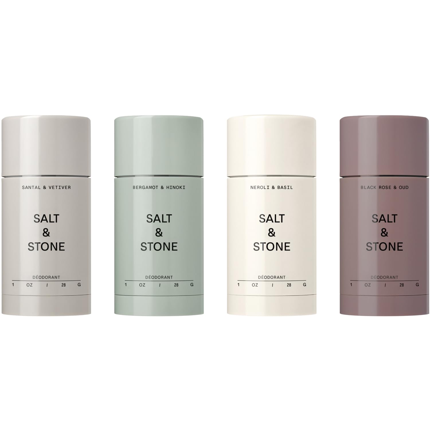 DESODORANTE SALT Y STONE SIN ALUMINIO SET DE VIAJE 4 UNIDADES DE 1 OZ - 1