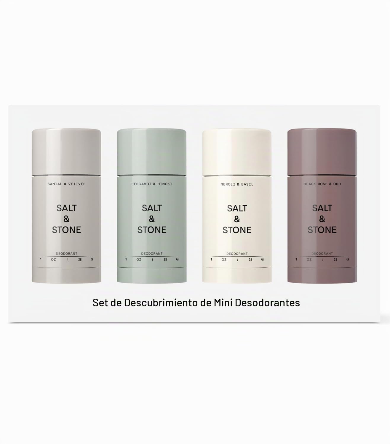 DESODORANTE SALT Y STONE SIN ALUMINIO SET DE VIAJE 4 UNIDADES DE 1 OZ - 2