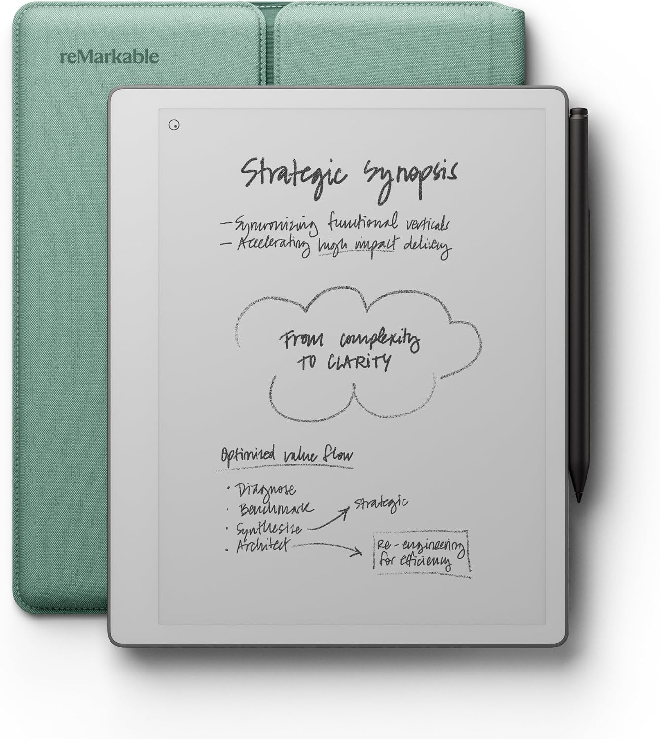 TABLETA GRÁFICA REMARKABLE PAPER PURE 10.3 PULGADAS CON MARKER PLUS Y FUNDA MIST GREEN - 1
