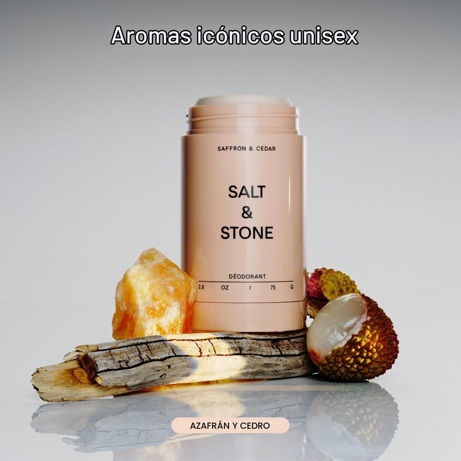 DESODORANTE SALT Y STONE SIN ALUMINIO SAFFRON Y CEDAR 2.6 OZ - 3