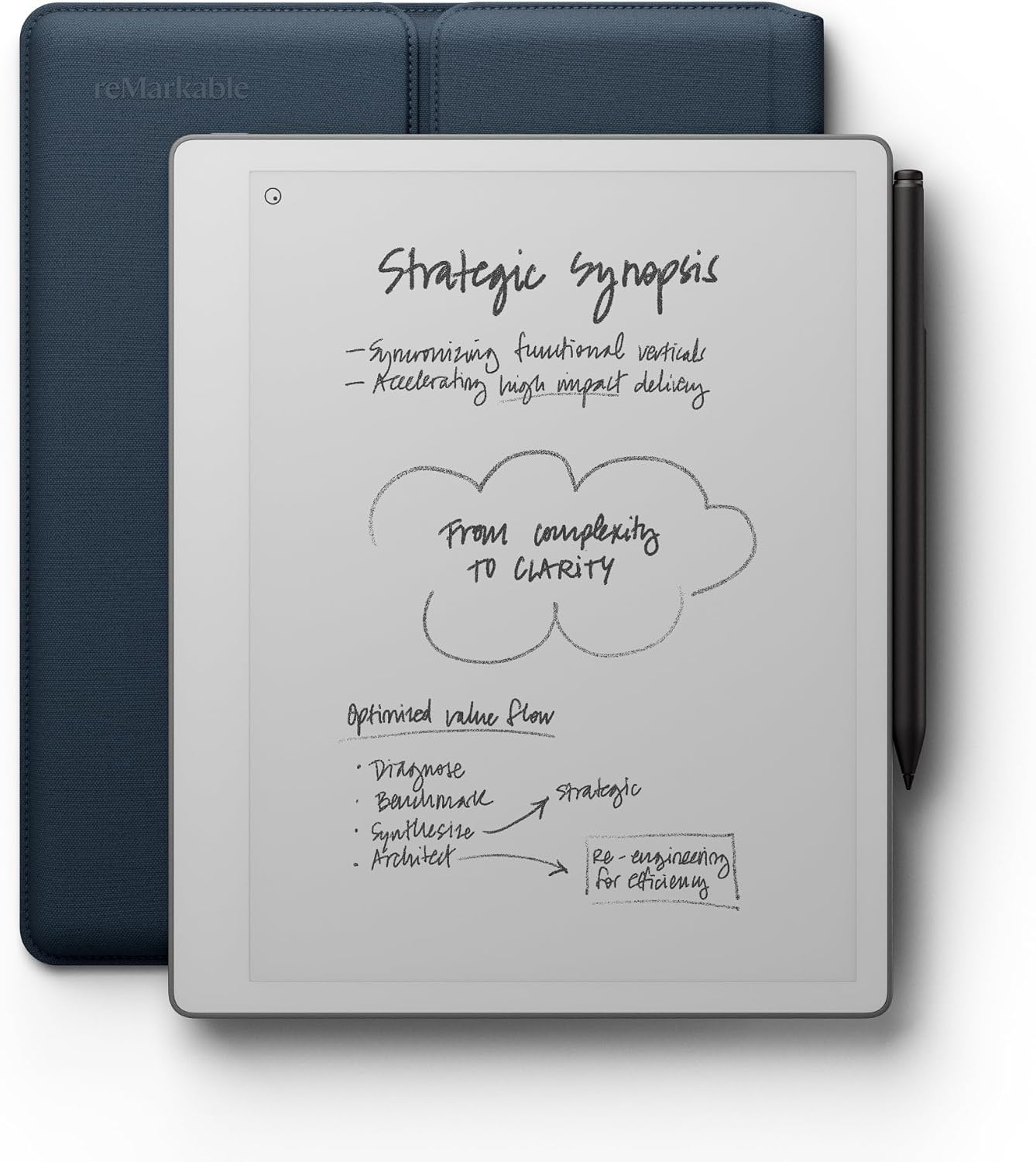 TABLETA GRÁFICA REMARKABLE PAPER PURE 10.3 PULGADAS CON MARKER PLUS Y FUNDA OCEAN BLUE - 1