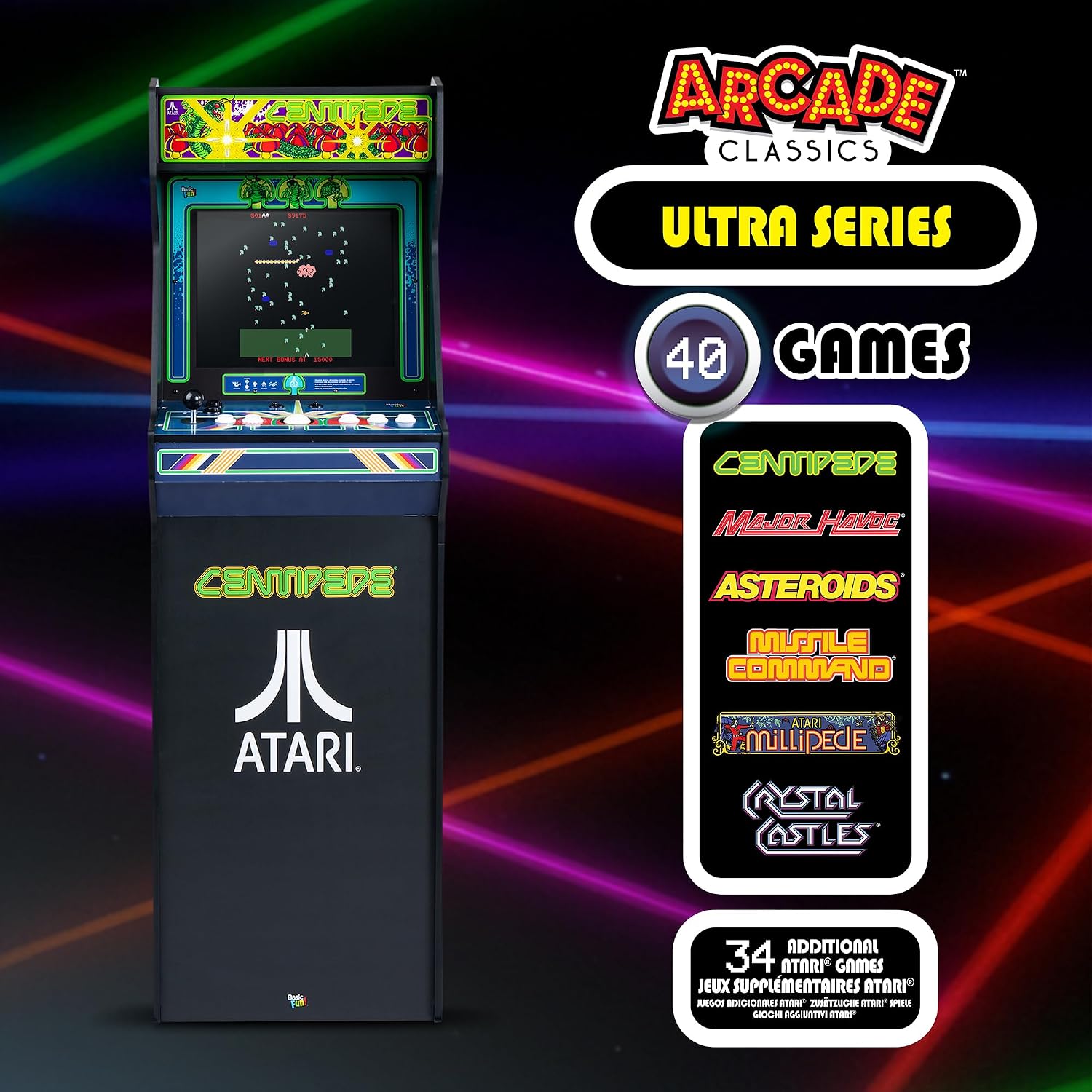 CONSOLA ARCADE CLASSICS ATARI CENTIPEDE ULTRA SERIES CON 40 JUEGOS - 2