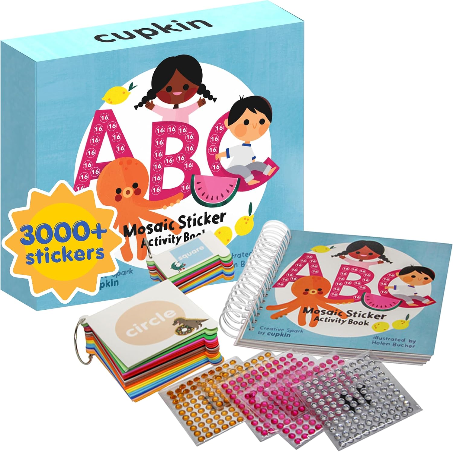 LIBRO DE STICKERS CUPKIN MOSAIC ABC ACTIVITY BOOK 52 PÁGINAS 3000+ STICKERS - 1