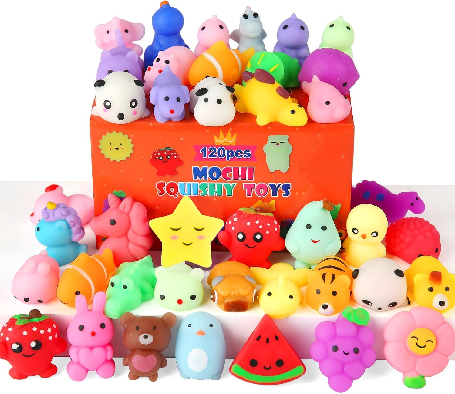 PACK 120 SQUISHIES MOCHI MANTYPLAY KAWAII SURTIDOS - 1