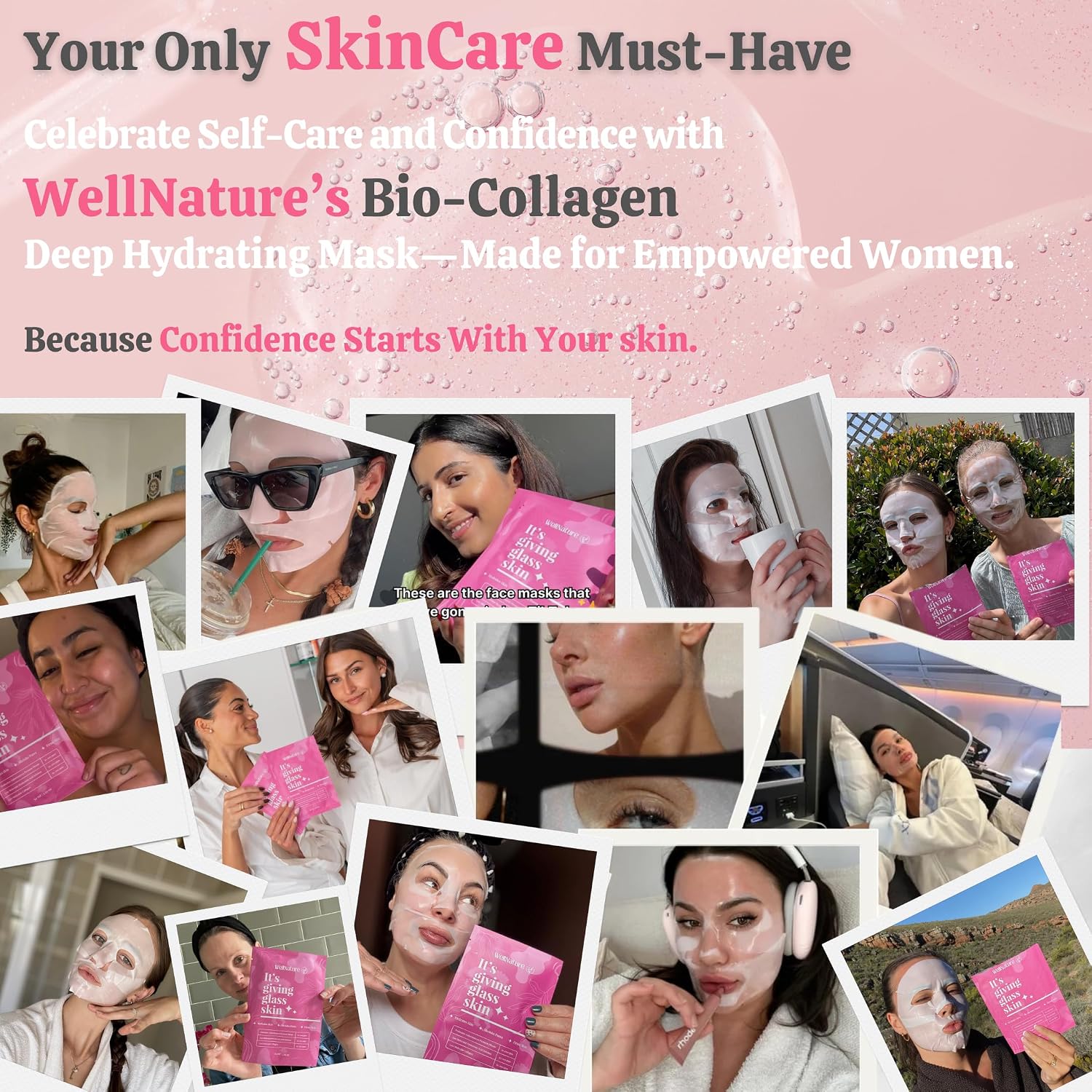 MASCARILLA FACIAL NOCTURNA WELLNATURE BIO-COLLAGEN HIDROGEL, PACK DE 4 - 4