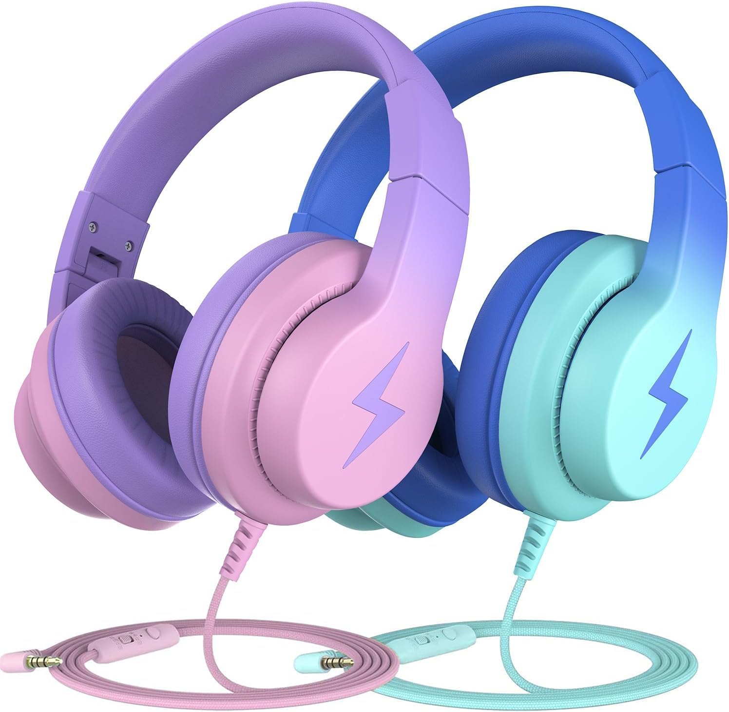 AUDÍFONOS CANDY BILA ALÁMBRICOS OVER-EAR PARA NIÑOS CON MICRÓFONO AZUL GRADIENTE - 1