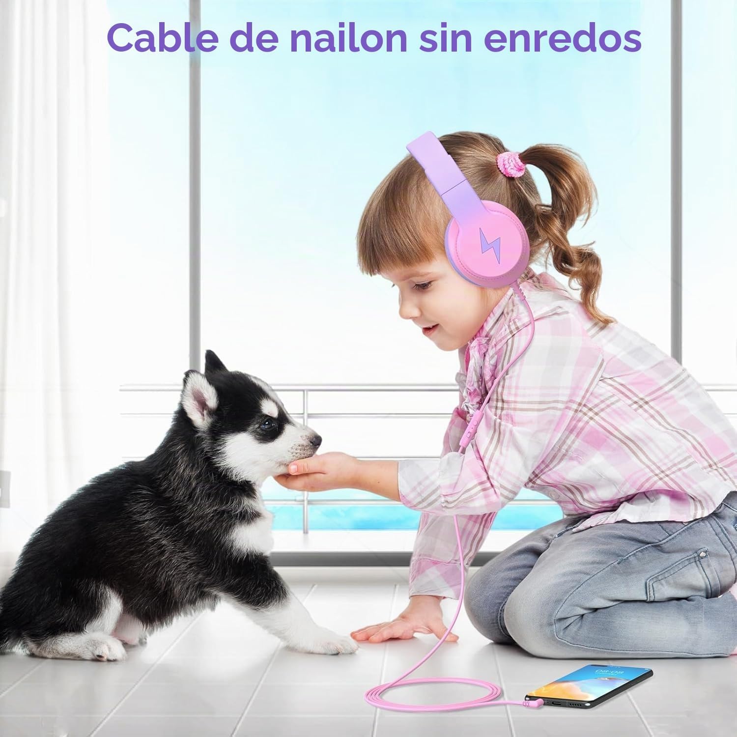 AUDÍFONOS CANDY BILA ALÁMBRICOS OVER-EAR PARA NIÑOS CON MICRÓFONO AZUL GRADIENTE - 3