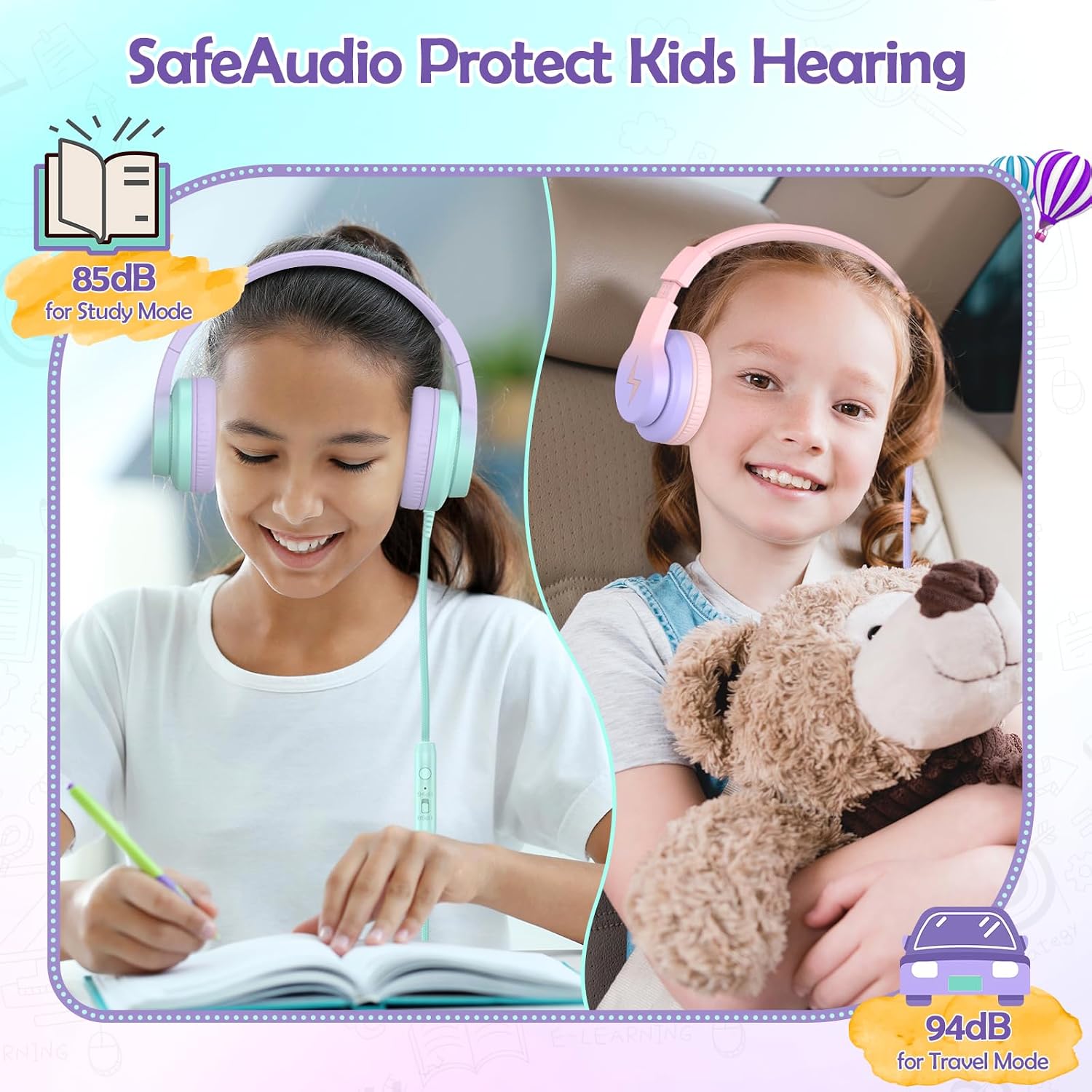 AUDÍFONOS CANDY BILA 2 PACK ALÁMBRICOS PARA NIÑOS CON MICRÓFONO OVER-EAR - 2