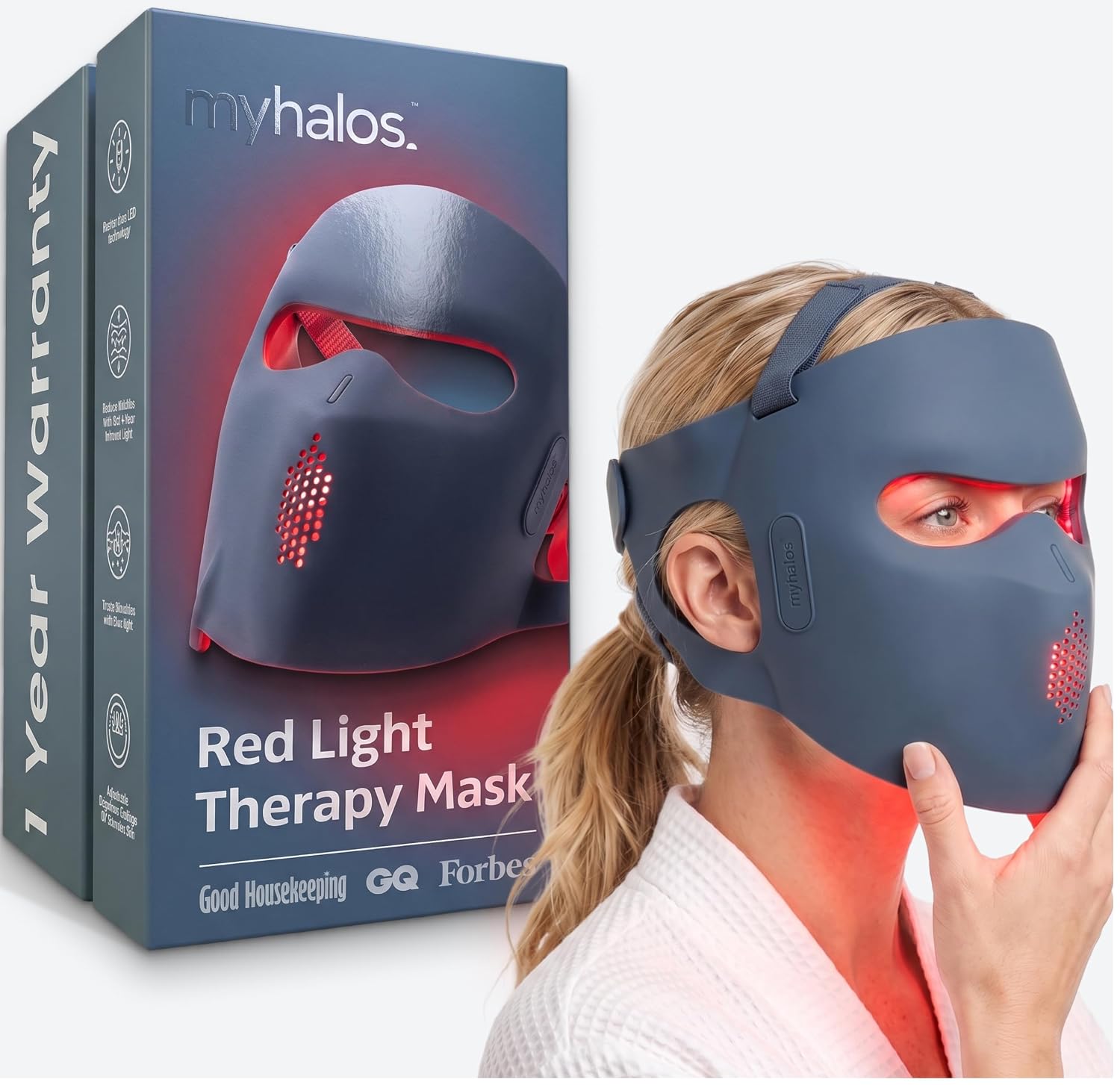 MÁSCARA DE FOTOTERAPIA ROJA MYHALOS CON 4 LONGITUDES DE ONDA PARA ROSTRO - 1