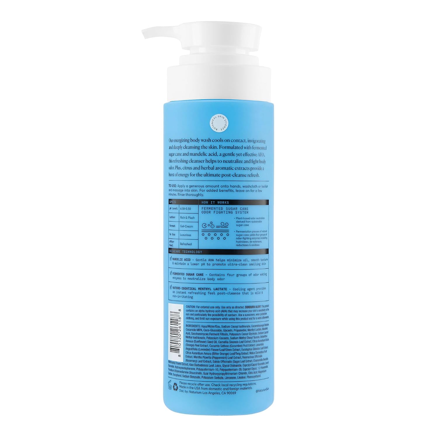 GEL DE DUCHA NATURIUM MANDELIC ACID CON CAÑA DE AZÚCAR FERMENTADA 16.9 FL OZ - 2