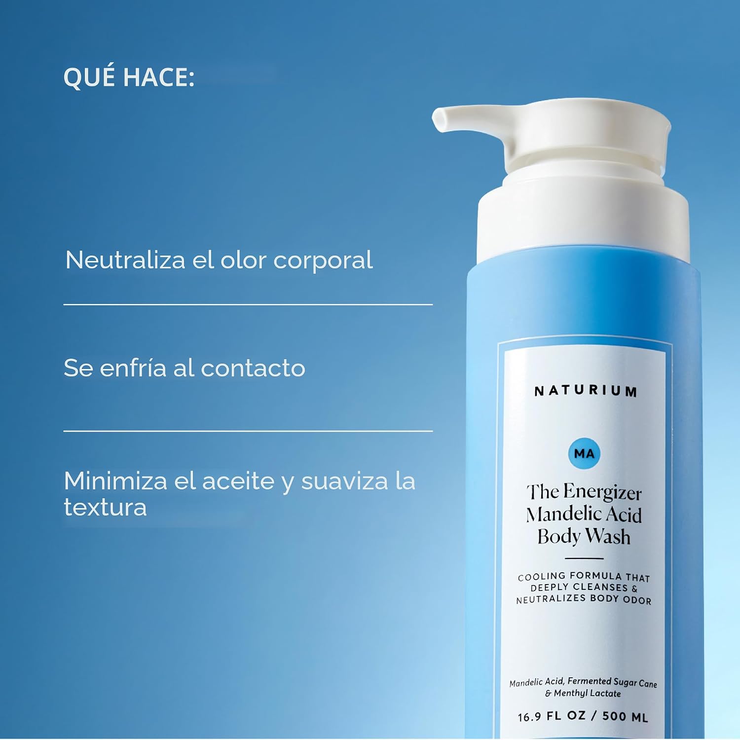 GEL DE DUCHA NATURIUM MANDELIC ACID CON CAÑA DE AZÚCAR FERMENTADA 16.9 FL OZ - 4