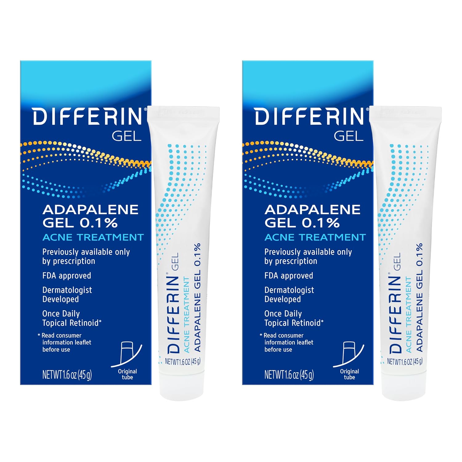 GEL TRATAMIENTO ANTIACNÉ DIFFERIN ADAPALENO 0.1% 15G PACK 2 TUBOS - 1