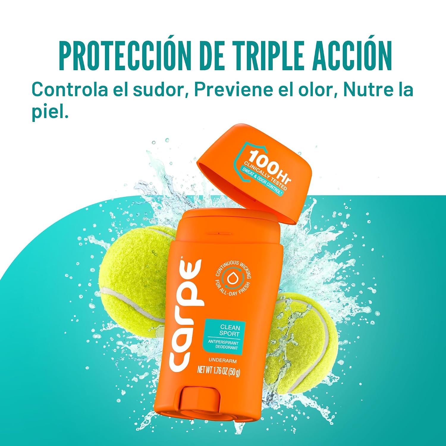 DESODORANTE ANTITRANSPIRANTE CARPE 100 HORAS CLEAN SPORT PACK 3 UNIDADES PARA HOMBRE - 5