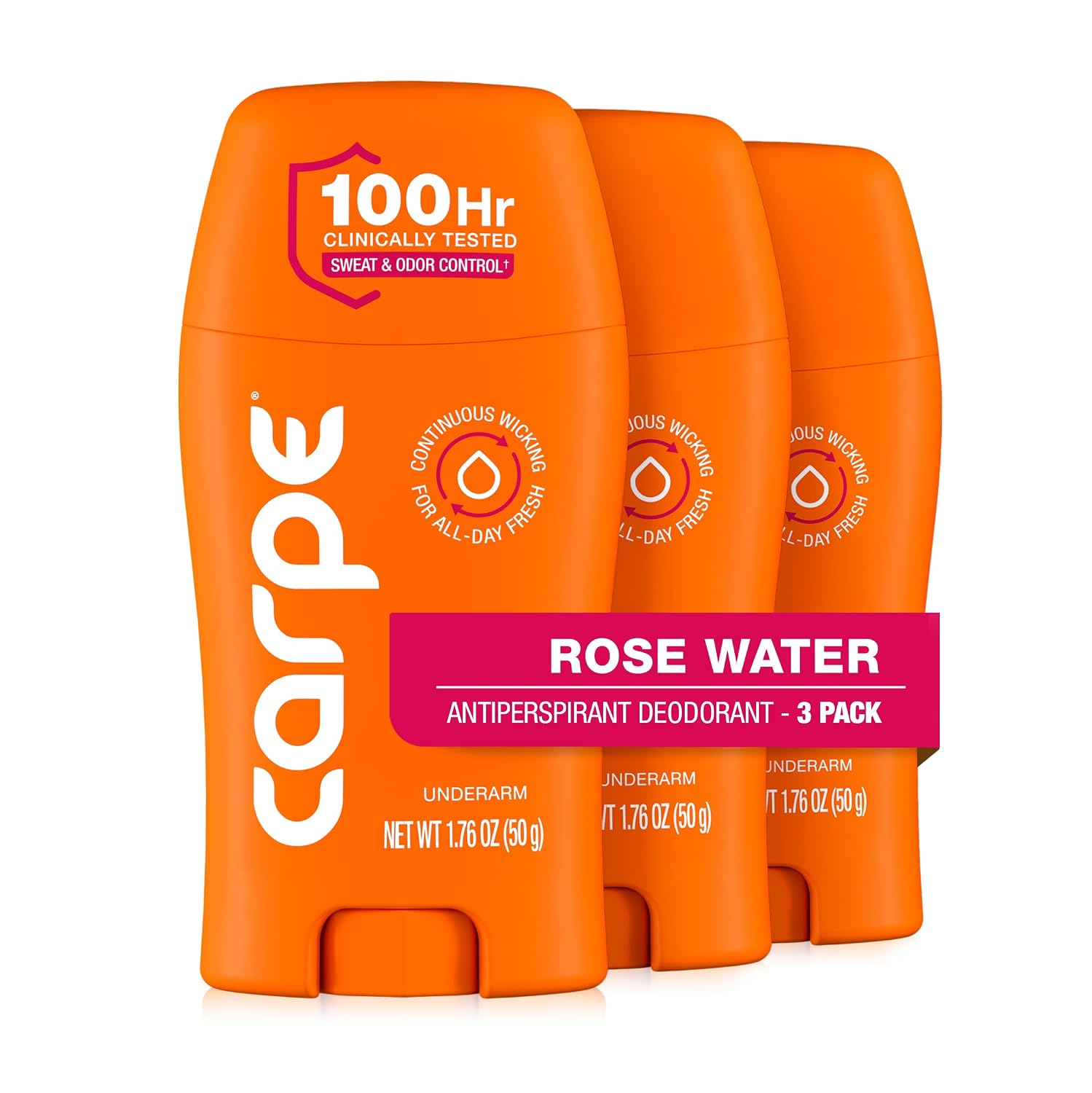 DESODORANTE ANTITRANSPIRANTE CARPE PARA MUJER AGUA DE ROSAS PACK 3 - 1