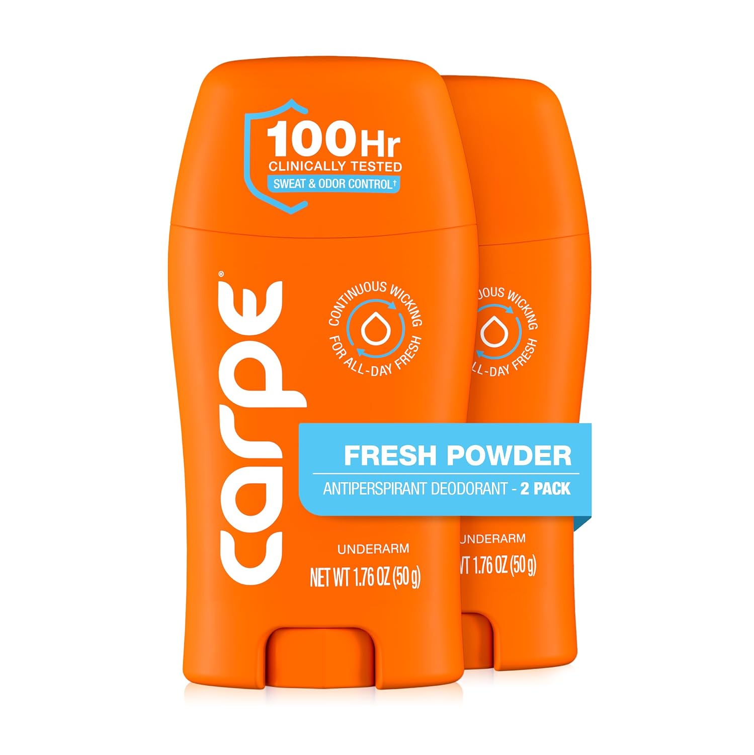 DESODORANTE CARPE 100 HORAS FRESH POWDER PACK 2 UNIDADES - 1