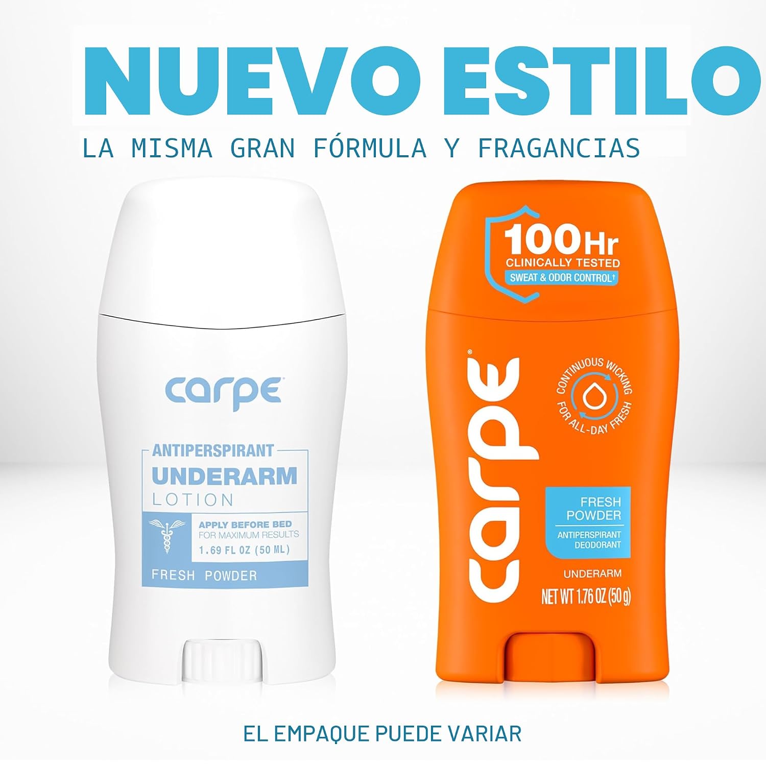 DESODORANTE CARPE 100 HORAS FRESH POWDER PACK 2 UNIDADES - 2