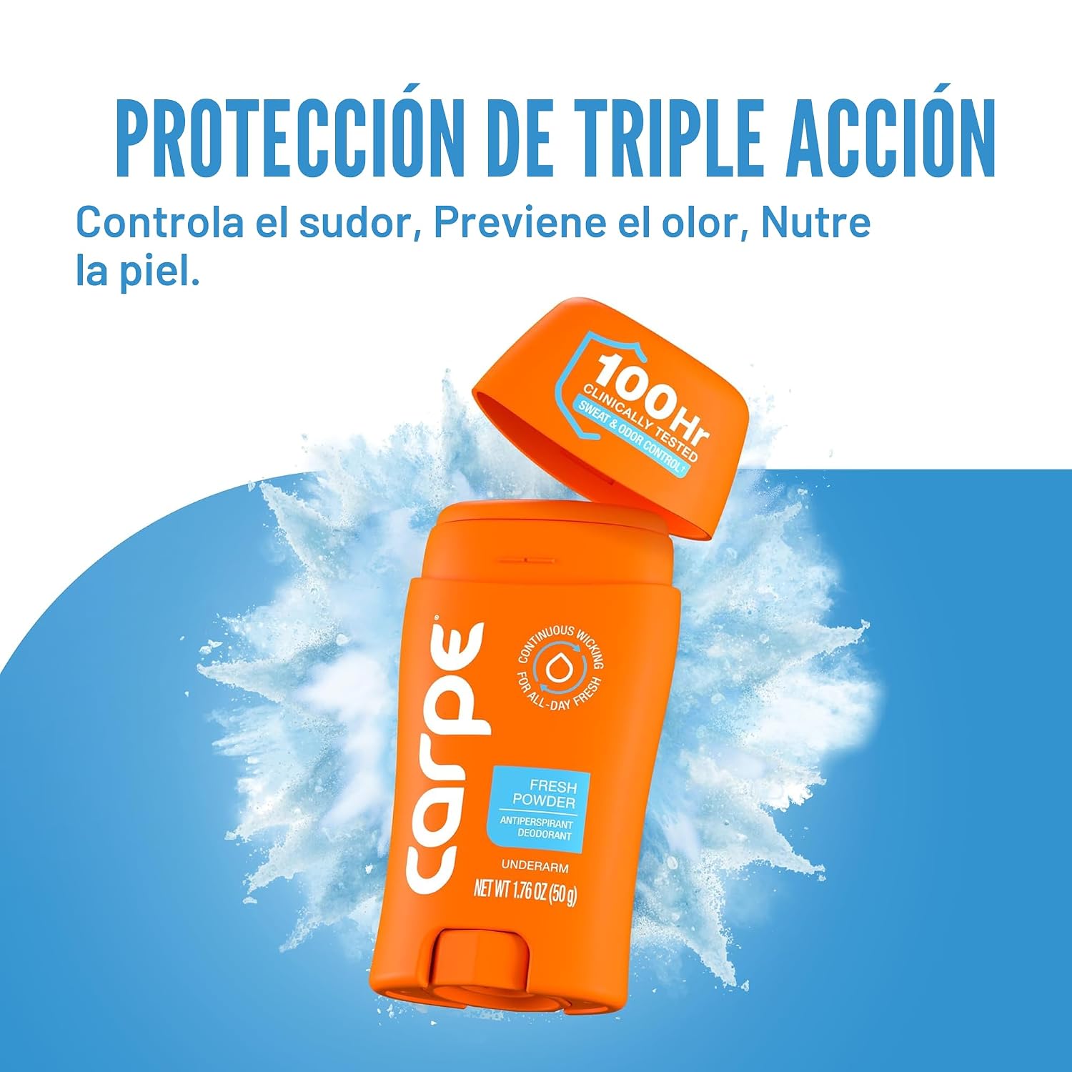 DESODORANTE CARPE 100 HORAS FRESH POWDER PACK 2 UNIDADES - 5