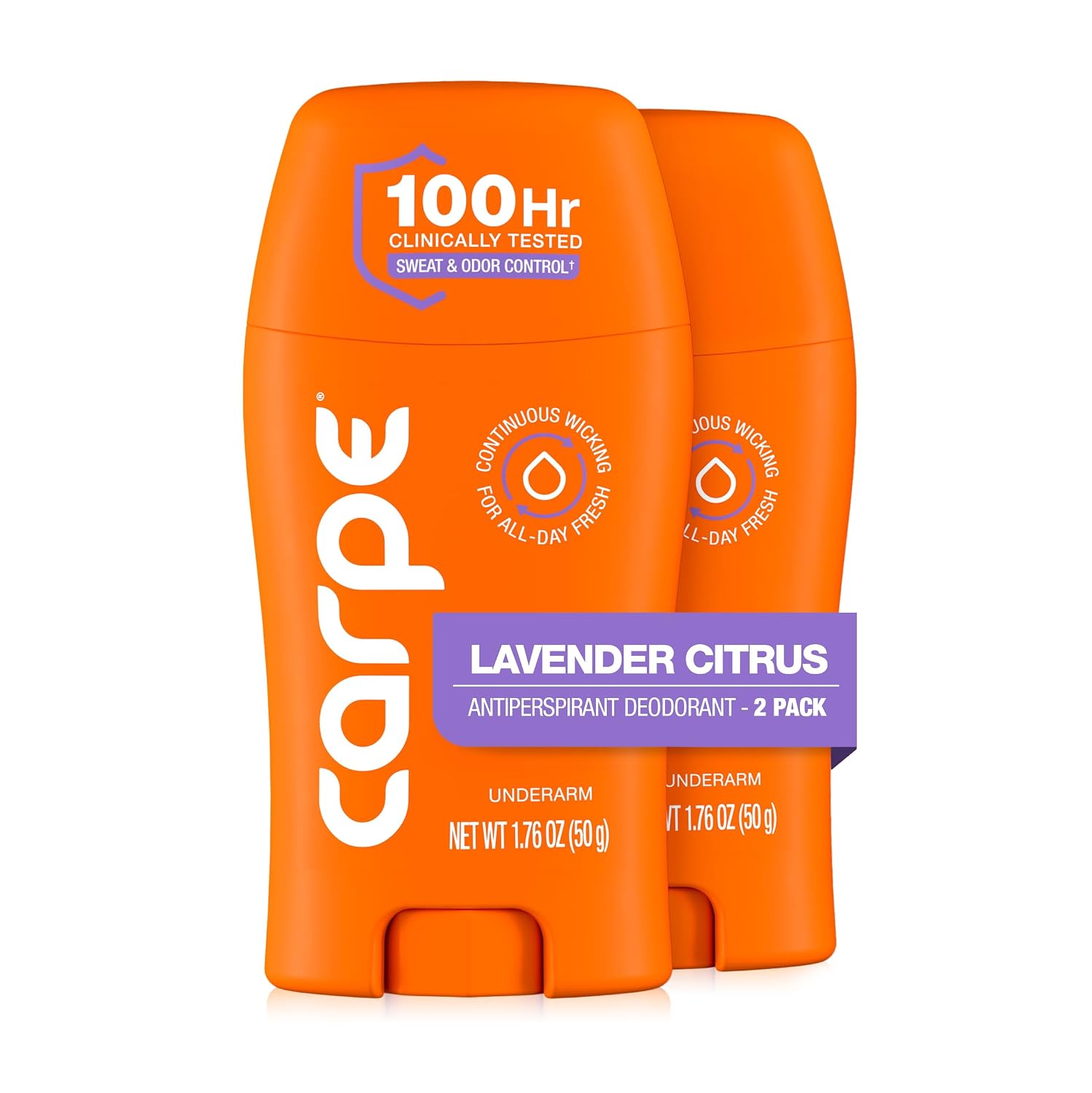 DESODORANTE ANTITRANSPIRANTE CARPE 100 HORAS PARA MUJER LAVANDA CÍTRICO PACK 2 - 1