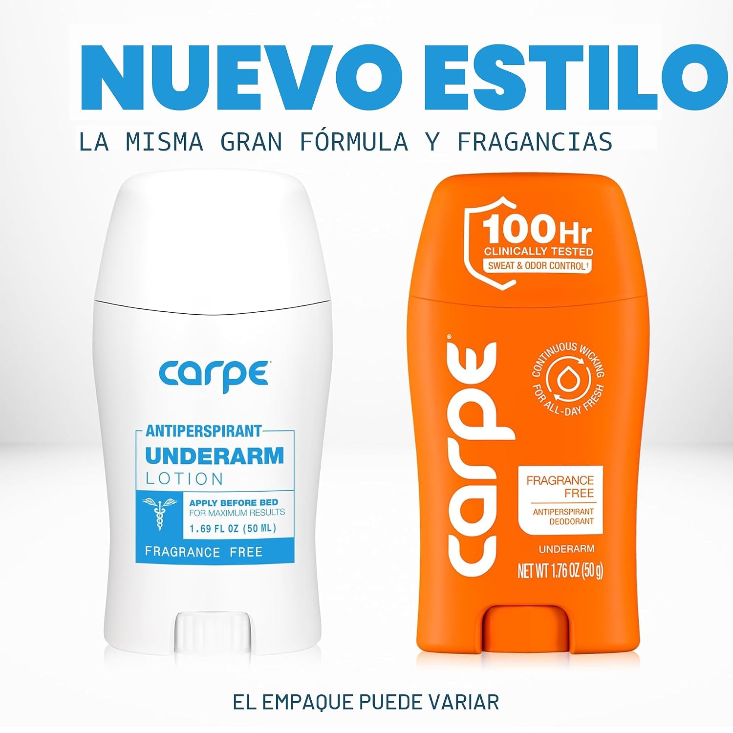 DESODORANTE ANTITRANSPIRANTE CARPE 100 HORAS SIN PERFUME PACK 2 - 2