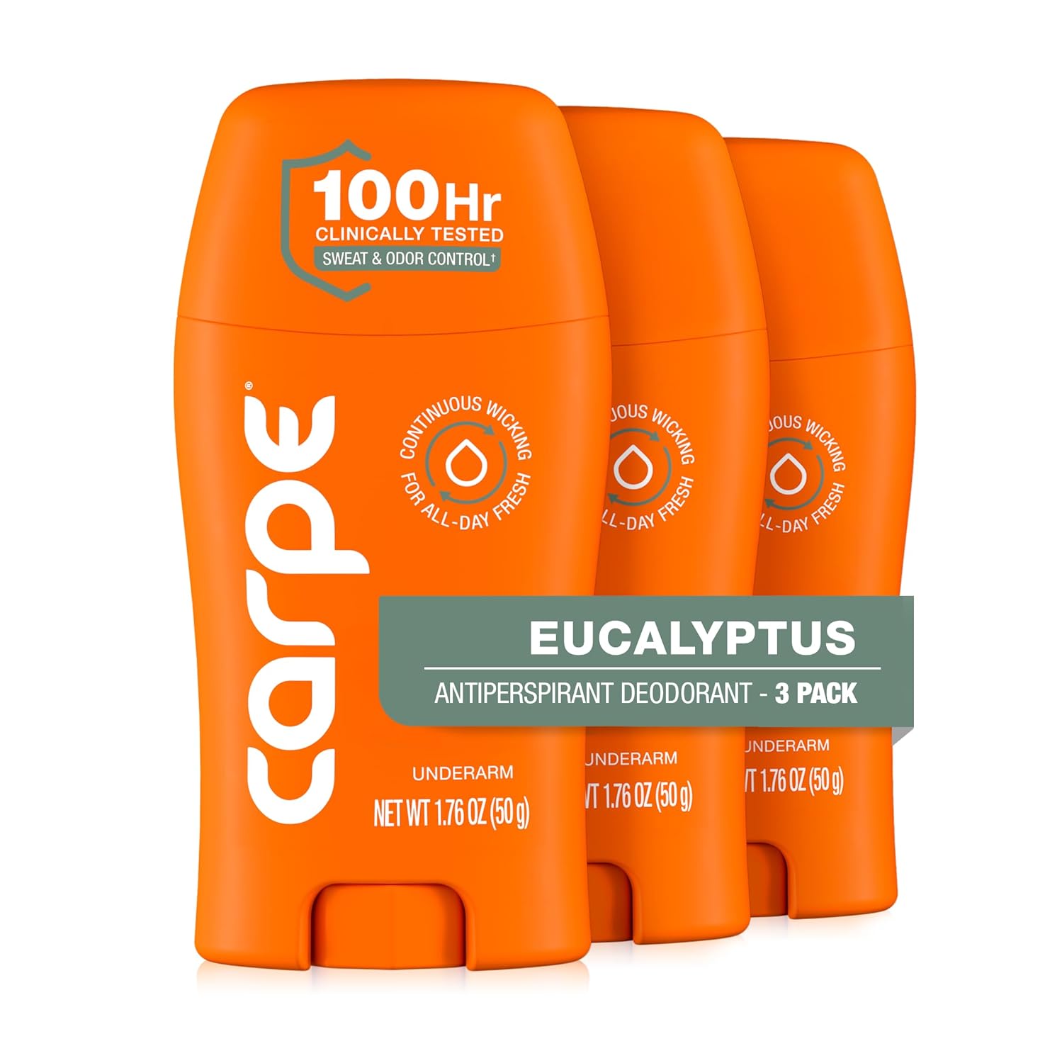 DESODORANTE ANTIPERSPIRANTE CARPE 100 HORAS EUCALIPTO PACK 3 - 1