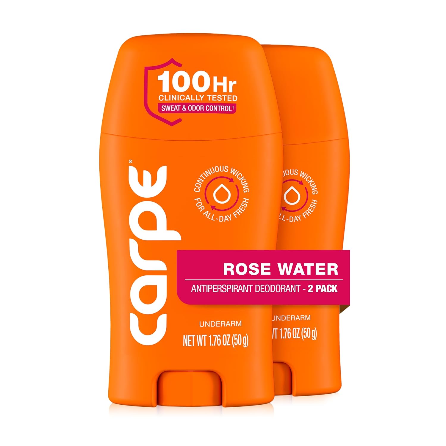 DESODORANTE ANTITRANSPIRANTE CARPE 100 HORAS PARA MUJER AGUA DE ROSAS PACK 2 - 1