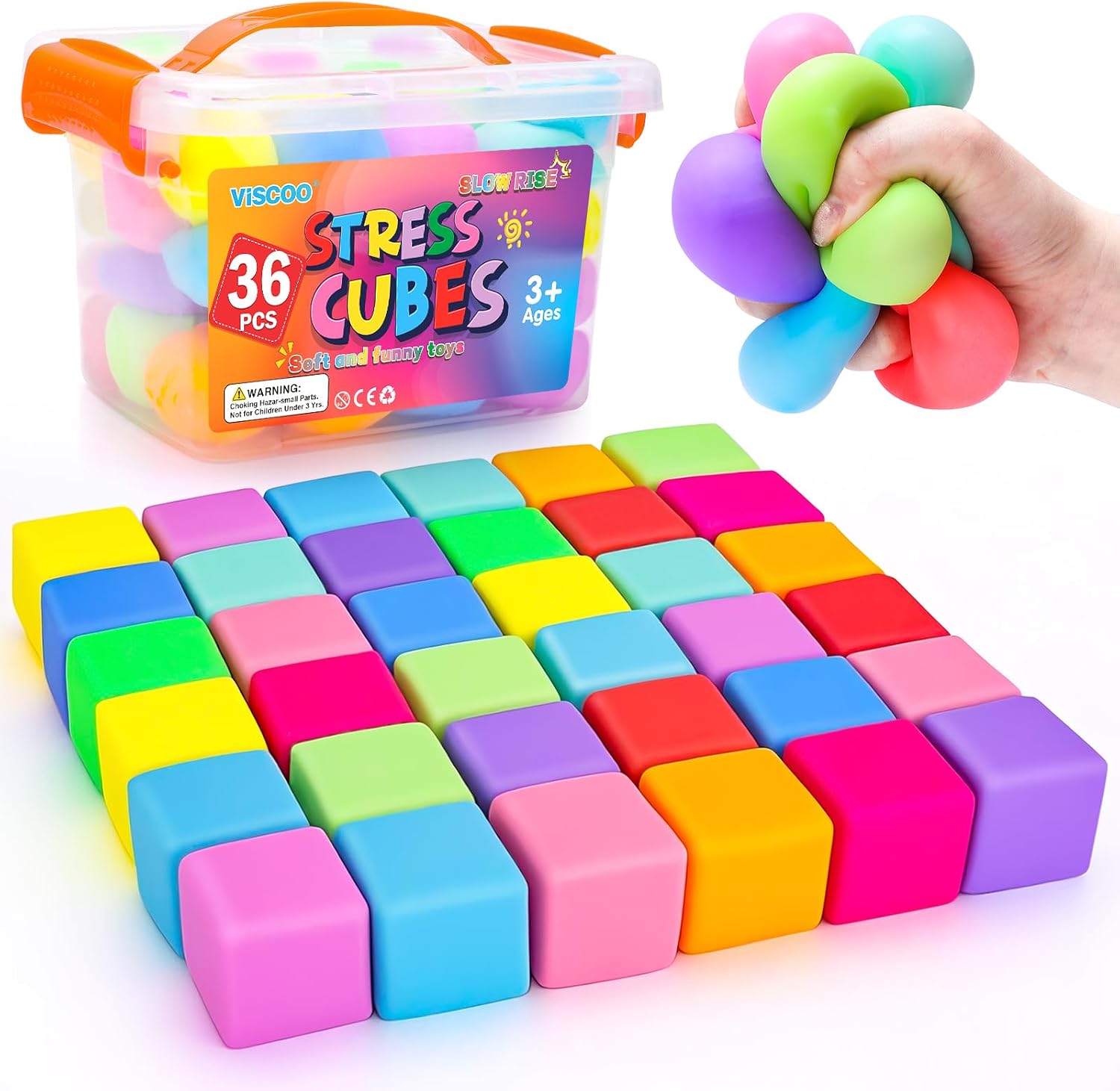 VISCOO SET 36 CUBOS ANTIESTRES SLOW RISING MULTICOLOR - 1