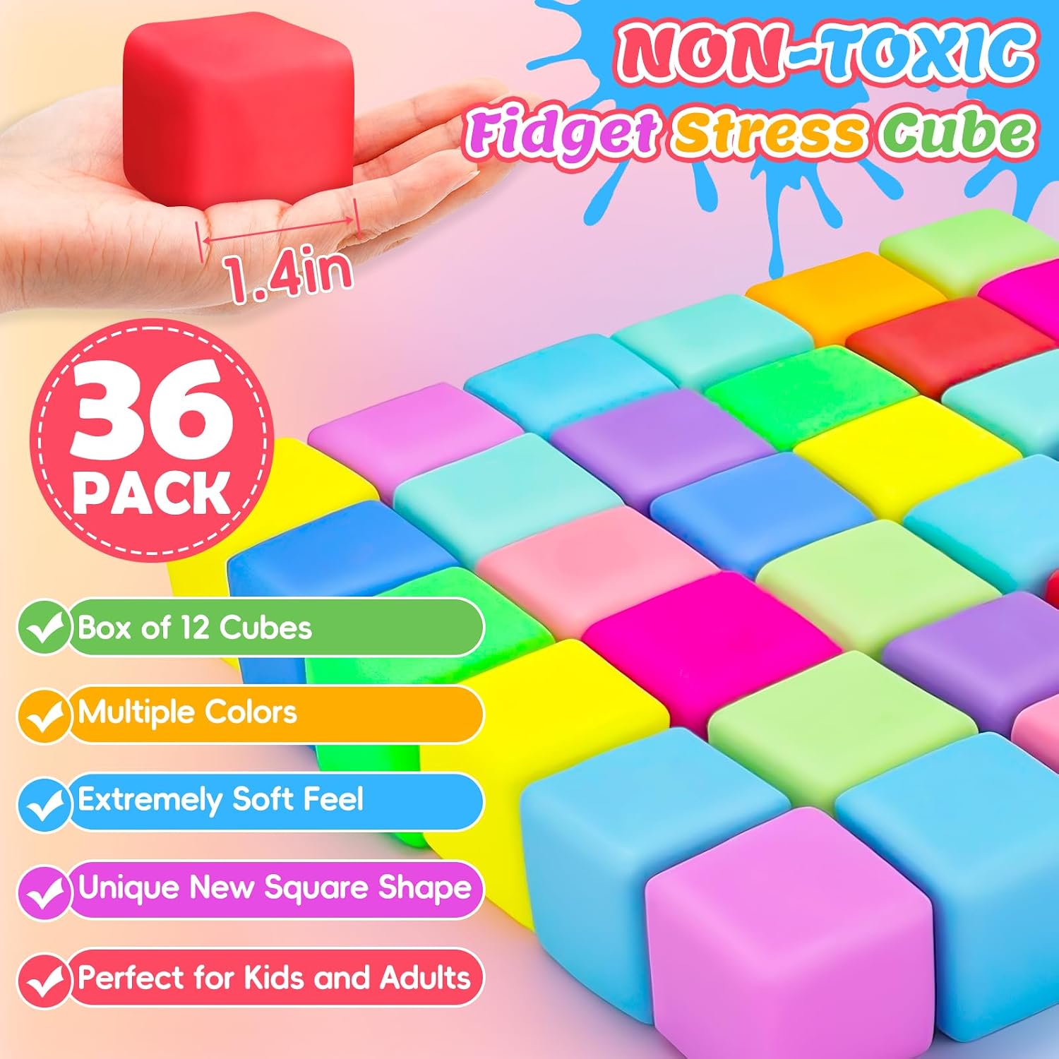 VISCOO SET 36 CUBOS ANTIESTRES SLOW RISING MULTICOLOR - 2