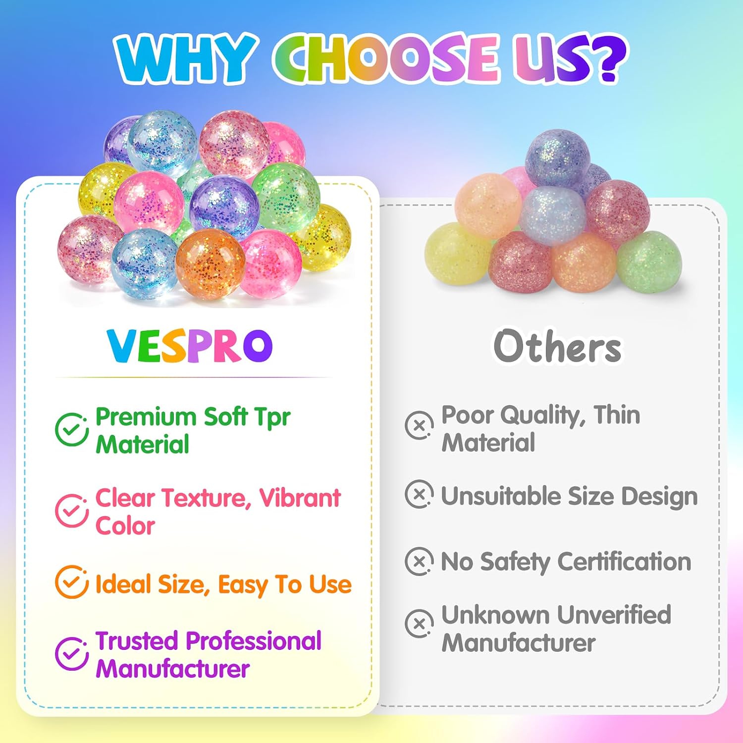 PACK 24 SQUISHIES ANTIESTRES VESPRO COLORES SURTIDOS - 4